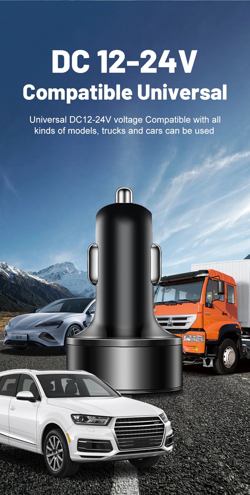 250W USB Car Charger Fast Charging PD QC3.0 USB C Car Phone Charger Type C Adapter for iPhone Samsung Huawei Xiaomi Quick Charge