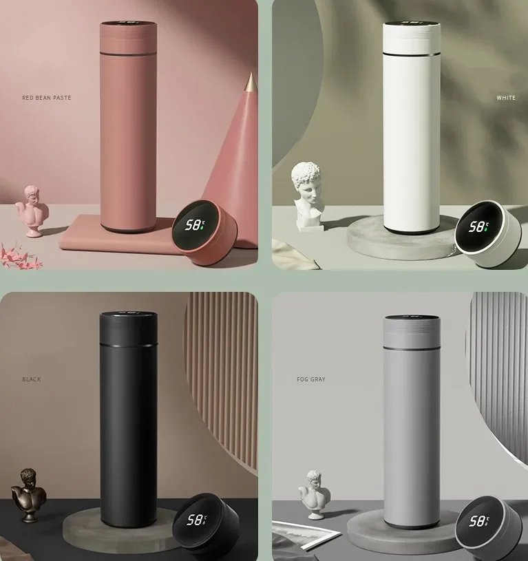 500ML Tea Water Separation Intelligent Insulated Mug Thermos Flask Stainless Steel Vacuum Kettle Coffee Mug Thermos Mug