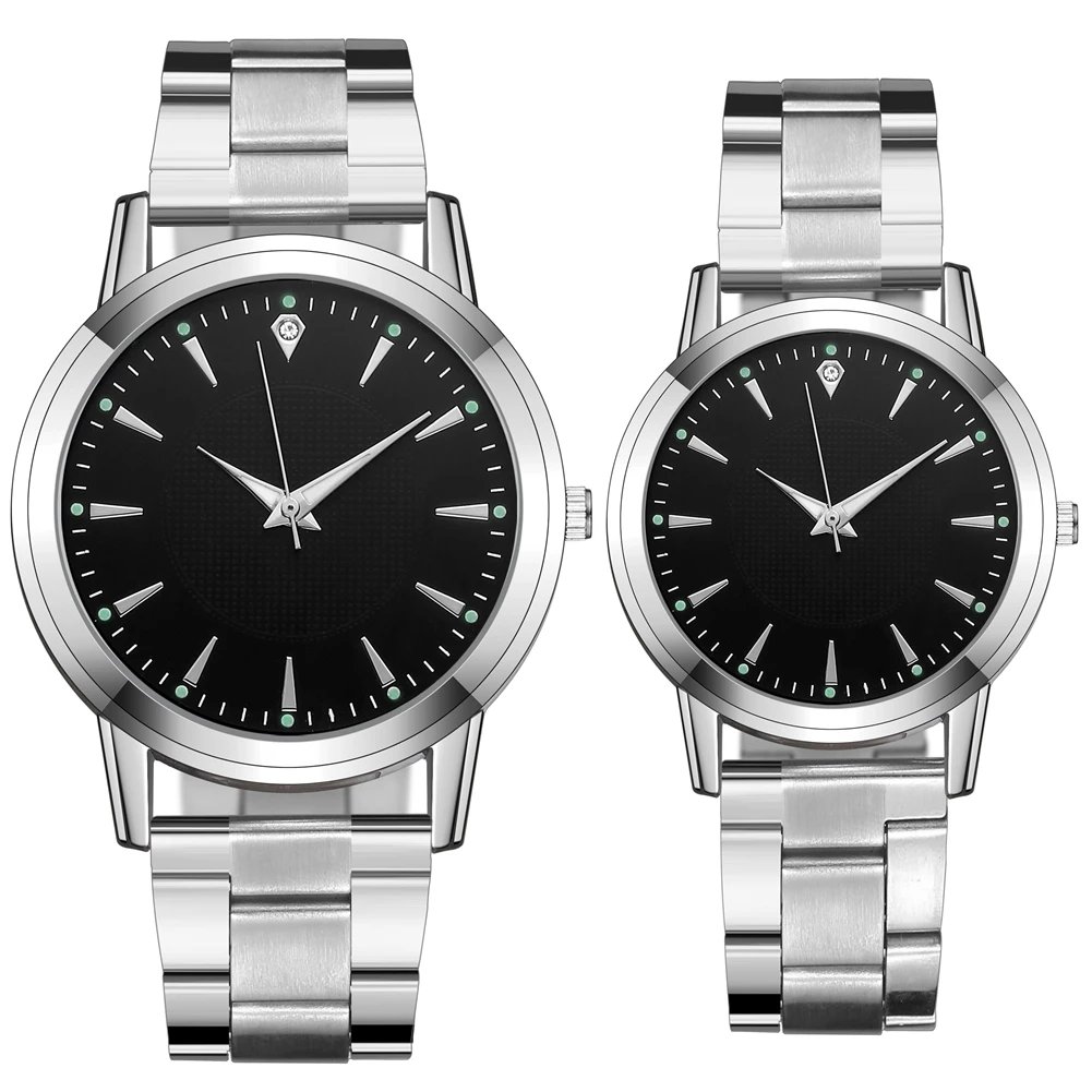 2PCS Couple's Watches Men Business Watch Fashion Analog Women Quartz Watch (Without Box)