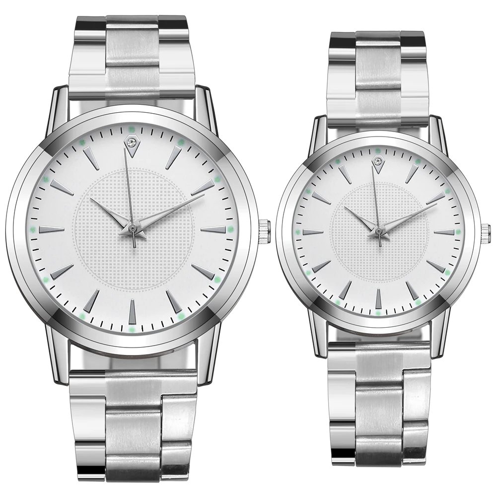 2PCS Couple's Watches Men Business Watch Fashion Analog Women Quartz Watch (Without Box)