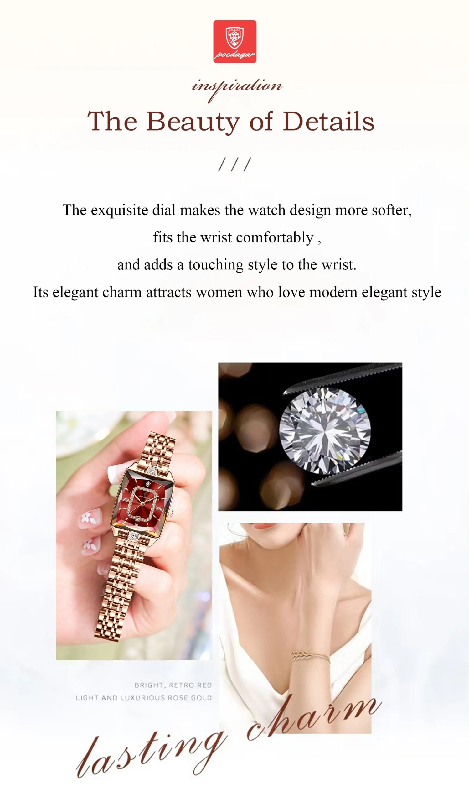 Luxury Elegant Watch For Woman Date Waterproof Rectangle Ladies Watch Stainless Steel Quartz Women Watches Female Reloj