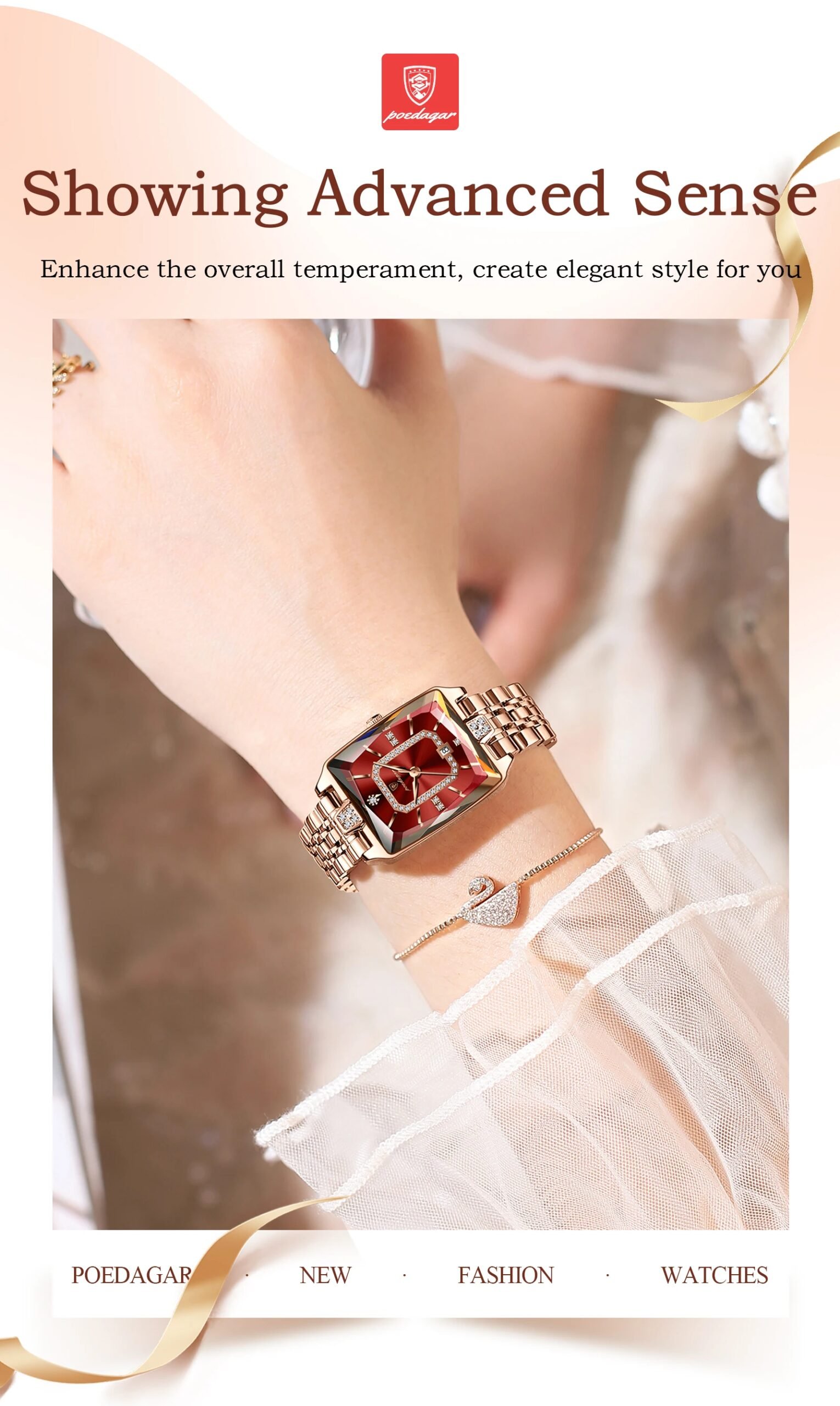 Luxury Elegant Watch For Woman Date Waterproof Rectangle Ladies Watch Stainless Steel Quartz Women Watches Female Reloj