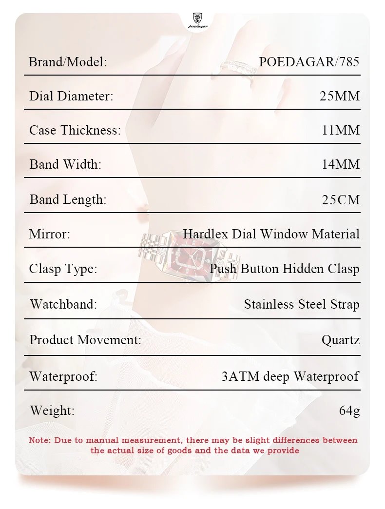 Luxury Elegant Watch For Woman Date Waterproof Rectangle Ladies Watch Stainless Steel Quartz Women Watches Female Reloj