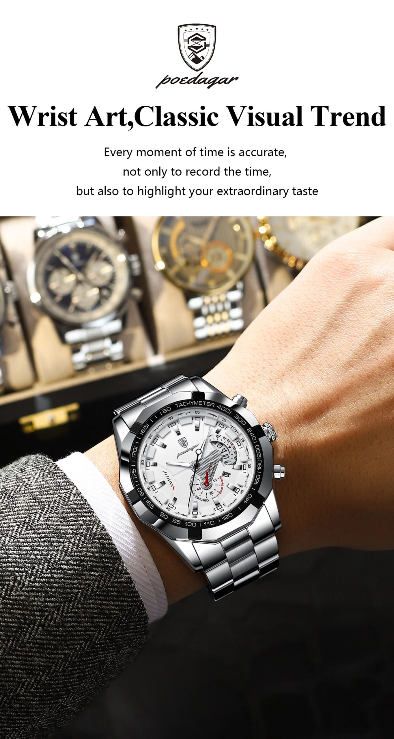 Business Military Men Clock Waterproof Luminous Calendar Man Wristwatch Stainless Steel Quartz Men's Watches Male Reloj
