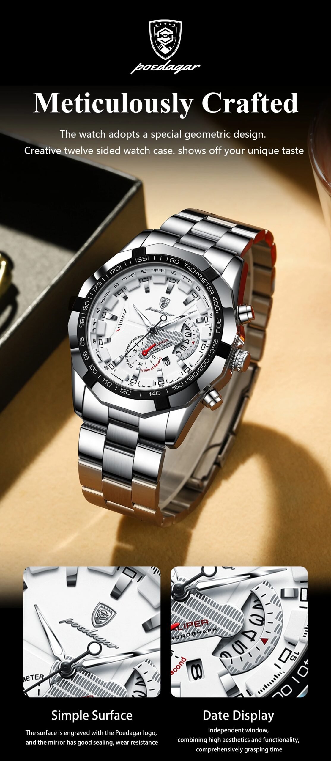 Business Military Men Clock Waterproof Luminous Calendar Man Wristwatch Stainless Steel Quartz Men's Watches Male Reloj