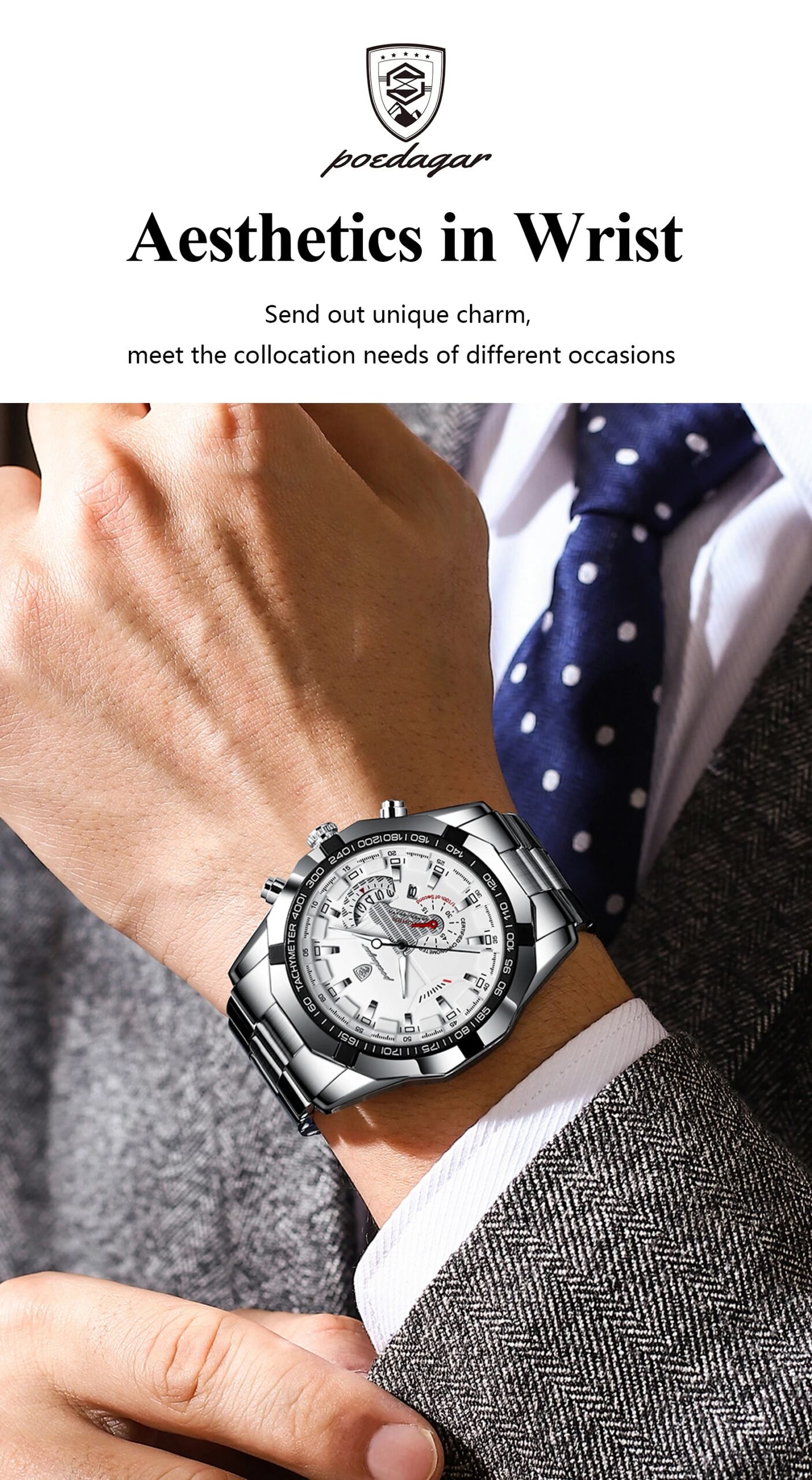 Business Military Men Clock Waterproof Luminous Calendar Man Wristwatch Stainless Steel Quartz Men's Watches Male Reloj