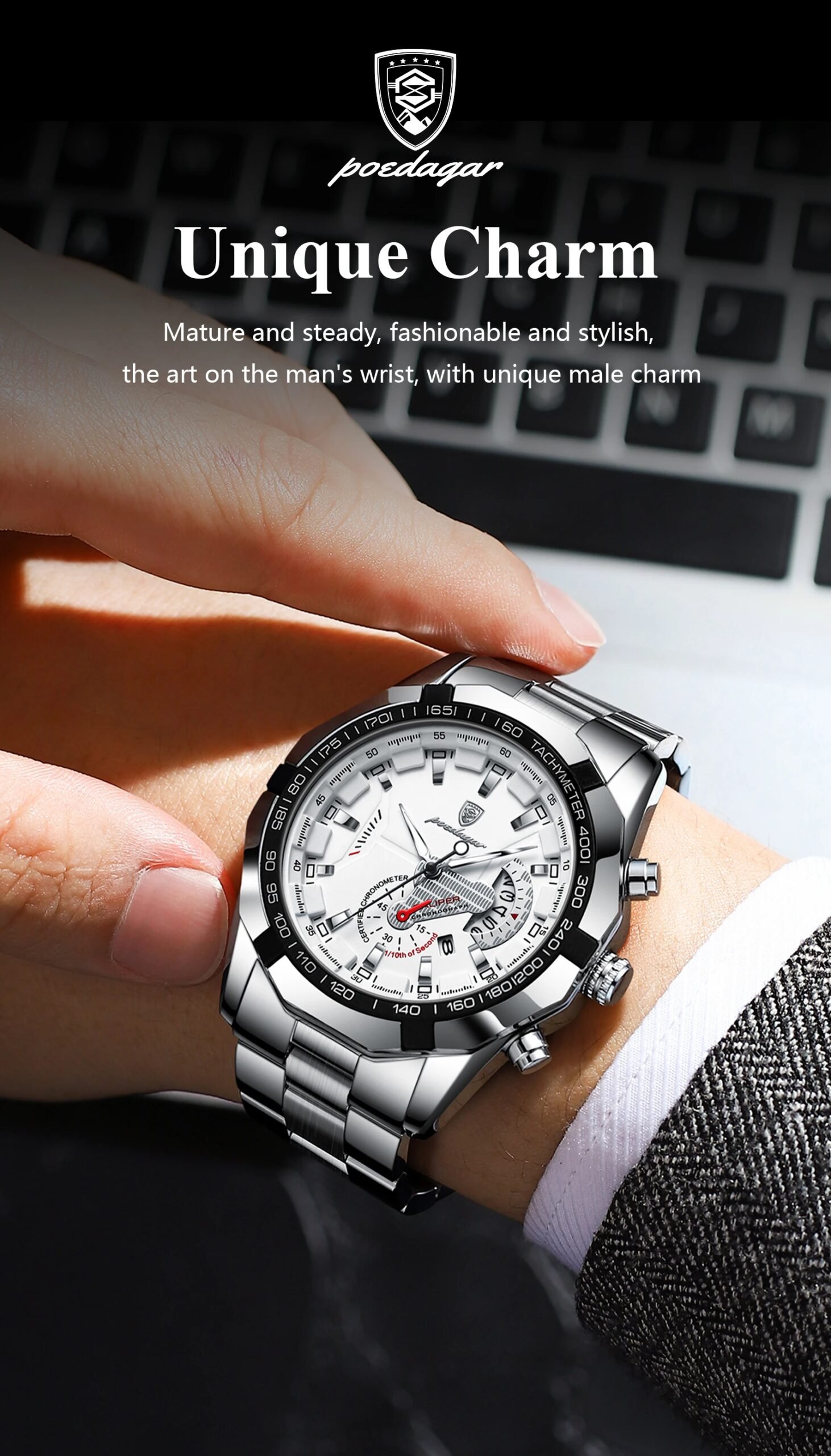 Business Military Men Clock Waterproof Luminous Calendar Man Wristwatch Stainless Steel Quartz Men's Watches Male Reloj
