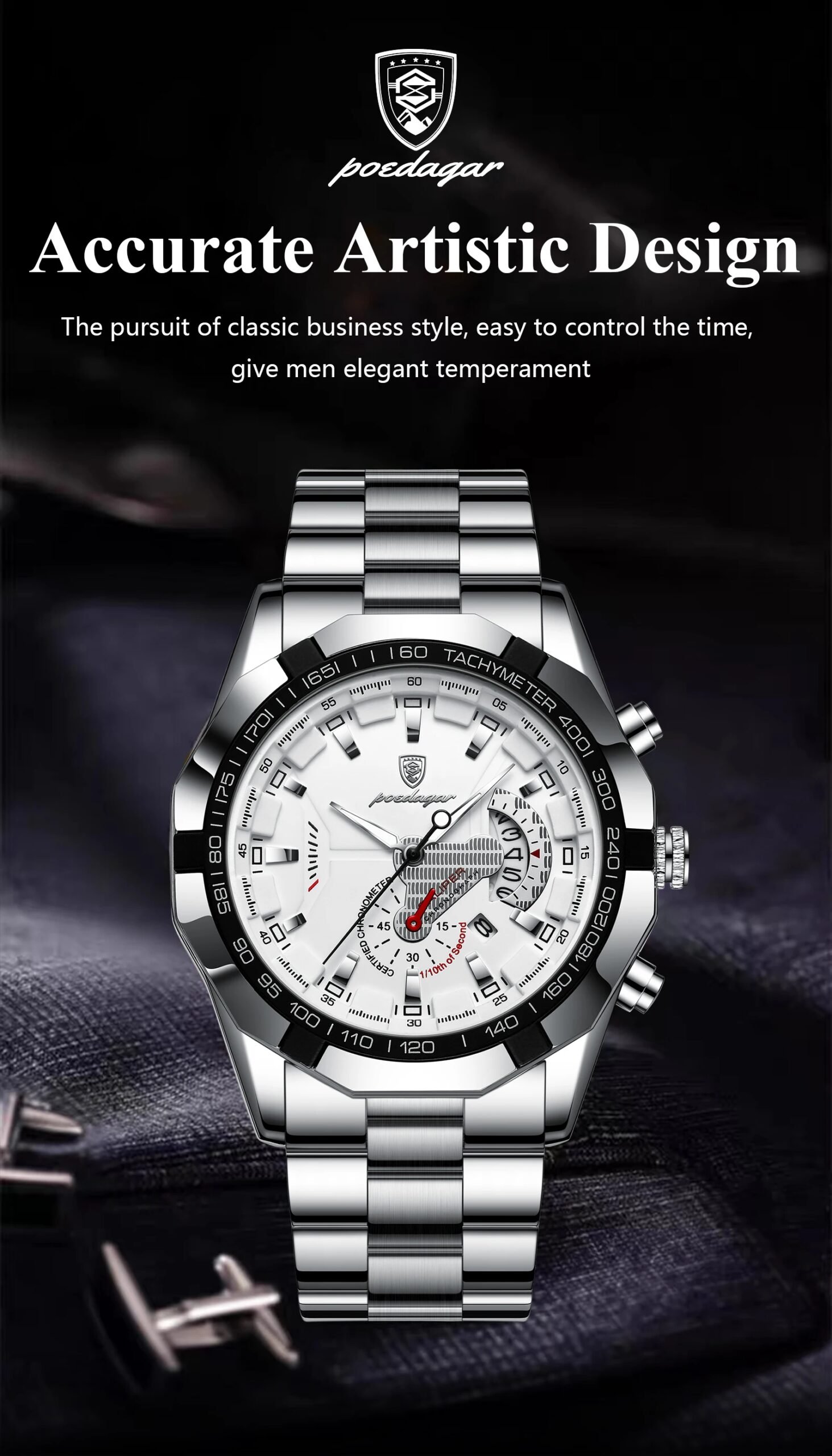 Business Military Men Clock Waterproof Luminous Calendar Man Wristwatch Stainless Steel Quartz Men's Watches Male Reloj