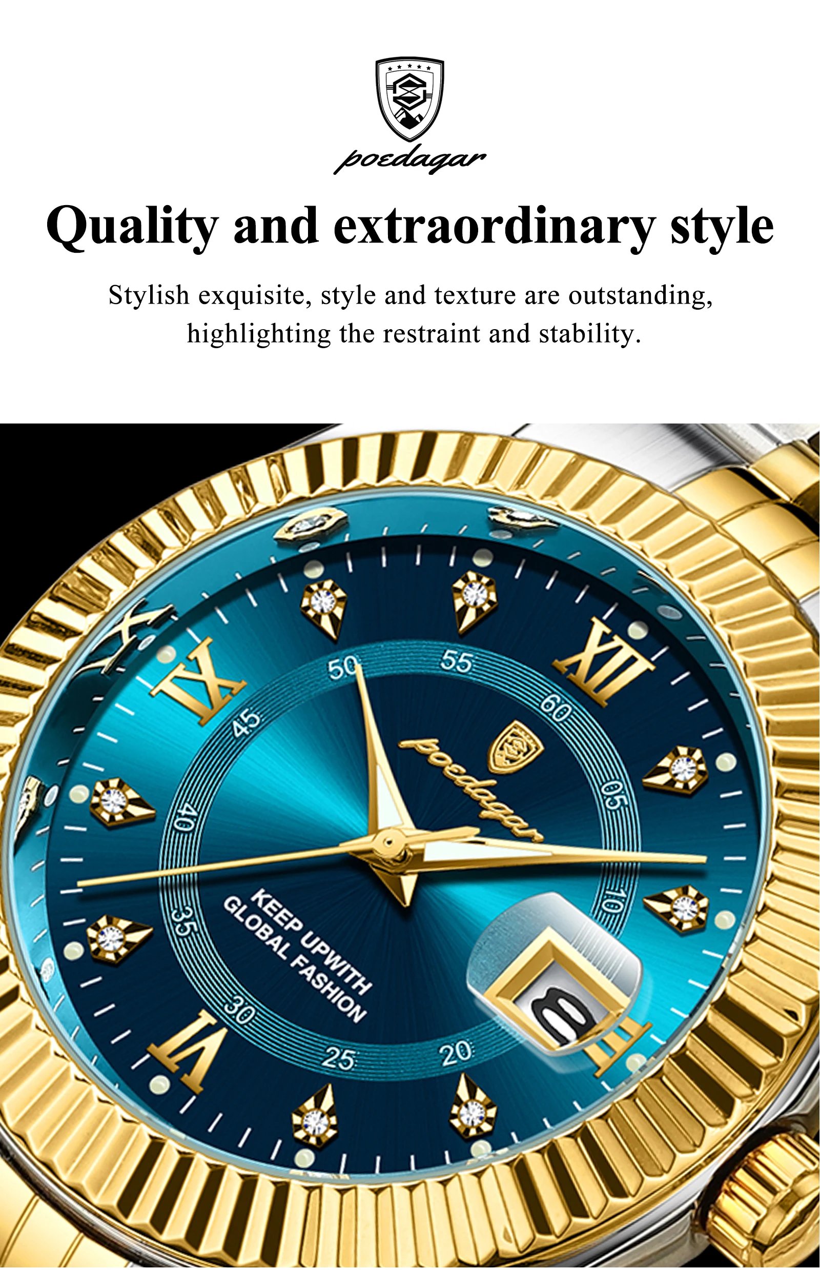 POEDAGAR Luxury Sports Man Wristwatch Military Quartz Watch For Men Waterproof Luminous Date Stainless Steel Men's Watches Reloj