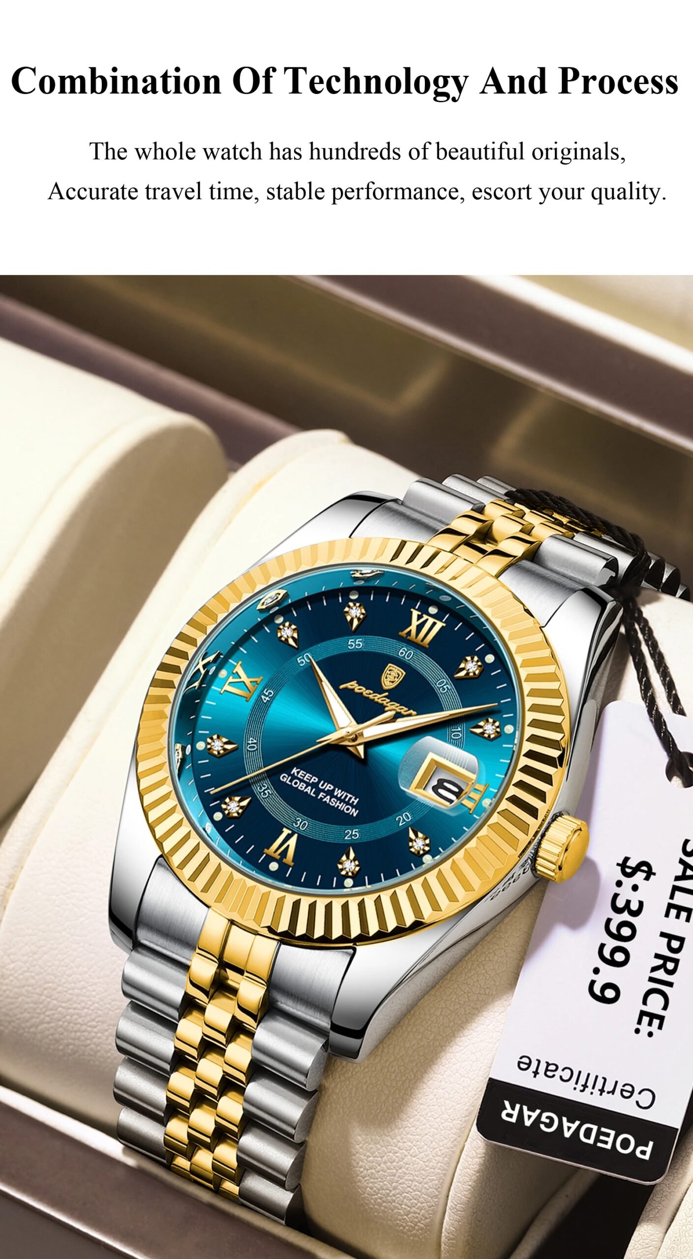 POEDAGAR Luxury Sports Man Wristwatch Military Quartz Watch For Men Waterproof Luminous Date Stainless Steel Men's Watches Reloj