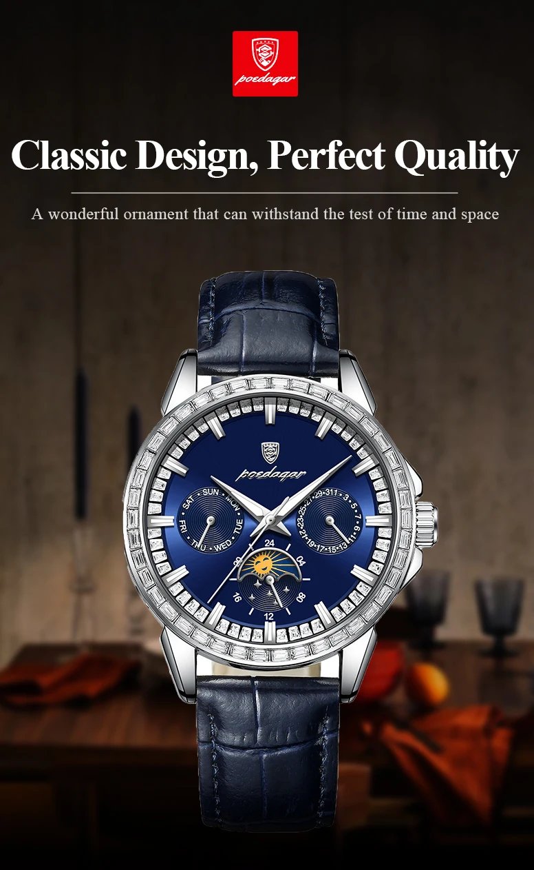 POEDAGAR Luxury Sport Watch For Man Date Week Waterproof Luminous Men Watch Leather Quartz Men's Watches Relogio Masculino Clock POEDAGAR Luxury Sport Watch For Man Date Week Waterproof Luminous Men Watch Leather Quartz Men's Watches Relogio Masculino Clock