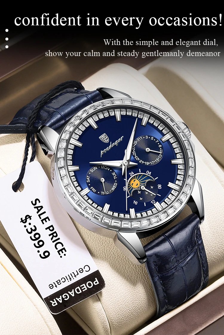 POEDAGAR Luxury Sport Watch For Man Date Week Waterproof Luminous Men Watch Leather Quartz Men's Watches Relogio Masculino Clock POEDAGAR Luxury Sport Watch For Man Date Week Waterproof Luminous Men Watch Leather Quartz Men's Watches Relogio Masculino Clock