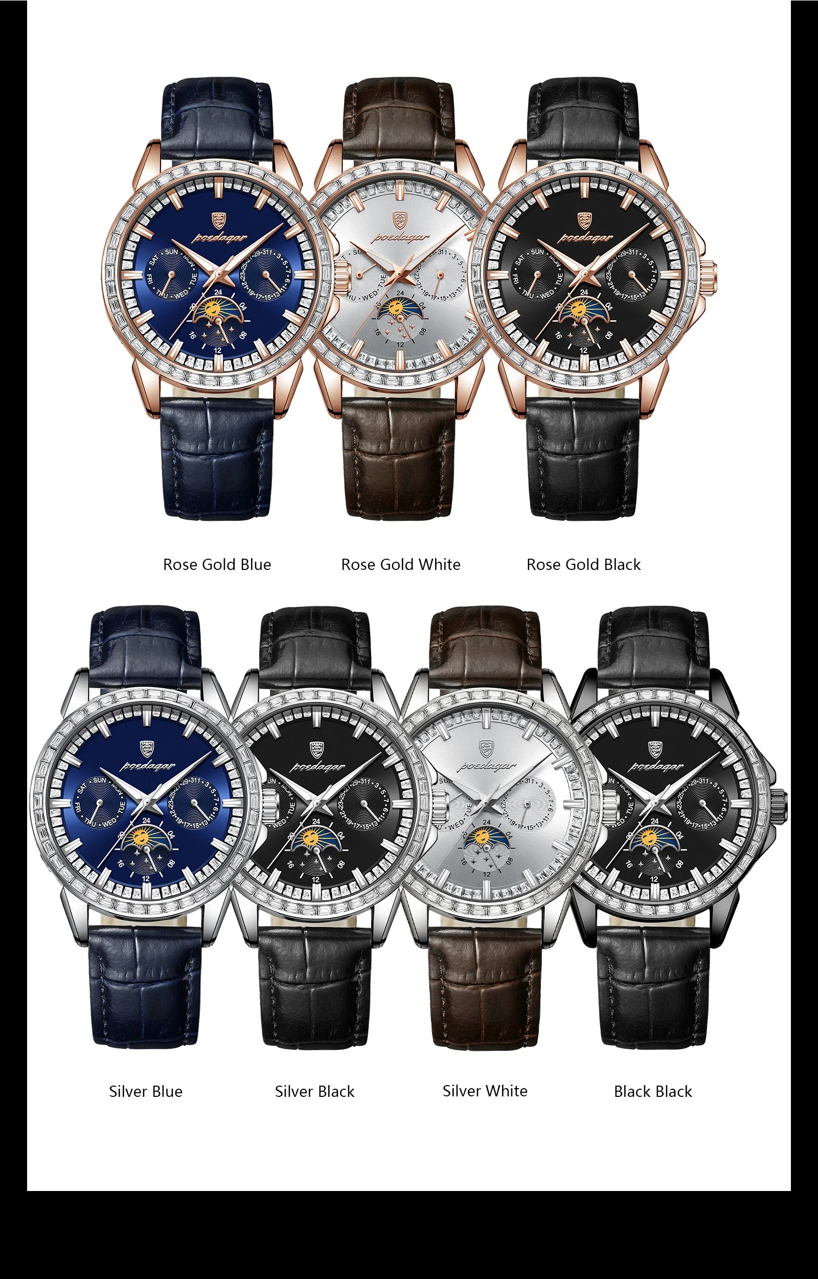 POEDAGAR Luxury Sport Watch For Man Date Week Waterproof Luminous Men Watch Leather Quartz Men's Watches Relogio Masculino Clock POEDAGAR Luxury Sport Watch For Man Date Week Waterproof Luminous Men Watch Leather Quartz Men's Watches Relogio Masculino Clock