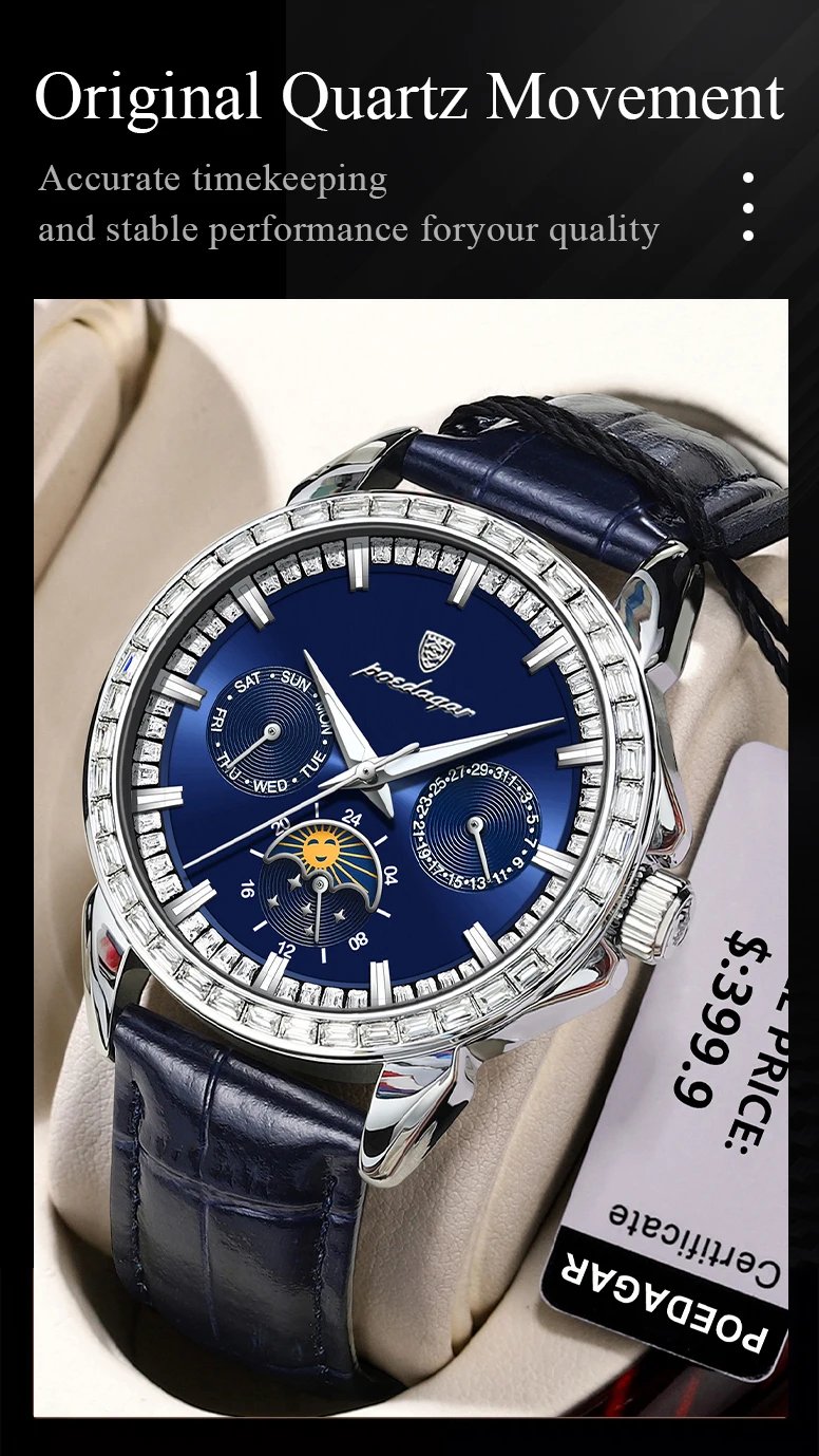 POEDAGAR Luxury Sport Watch For Man Date Week Waterproof Luminous Men Watch Leather Quartz Men's Watches Relogio Masculino Clock POEDAGAR Luxury Sport Watch For Man Date Week Waterproof Luminous Men Watch Leather Quartz Men's Watches Relogio Masculino Clock