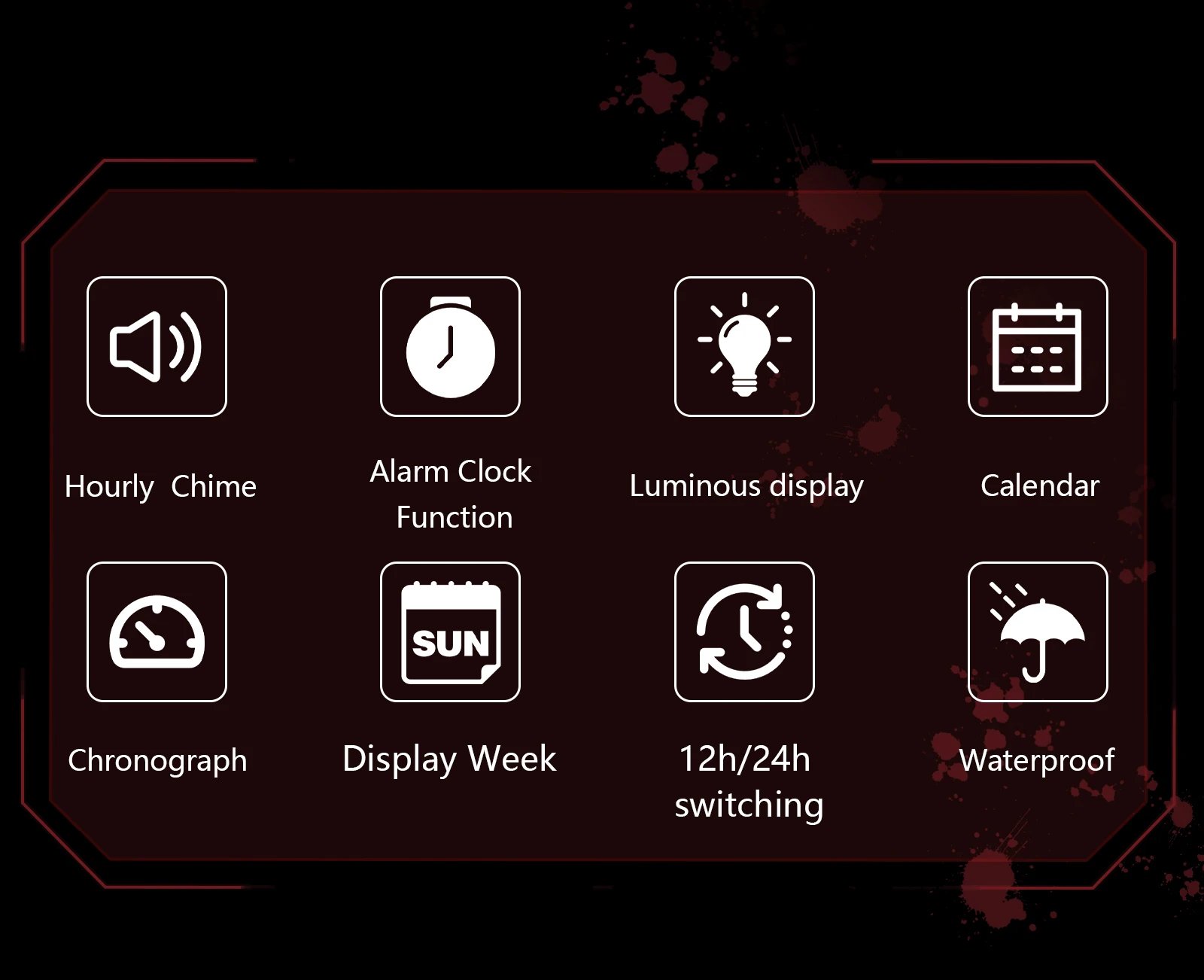 POEDAGAR LED Sport Men Clock Dual Time Display Digital Week Date Square Man Watch Electronic Silicone Strap Men's Quartz Watches