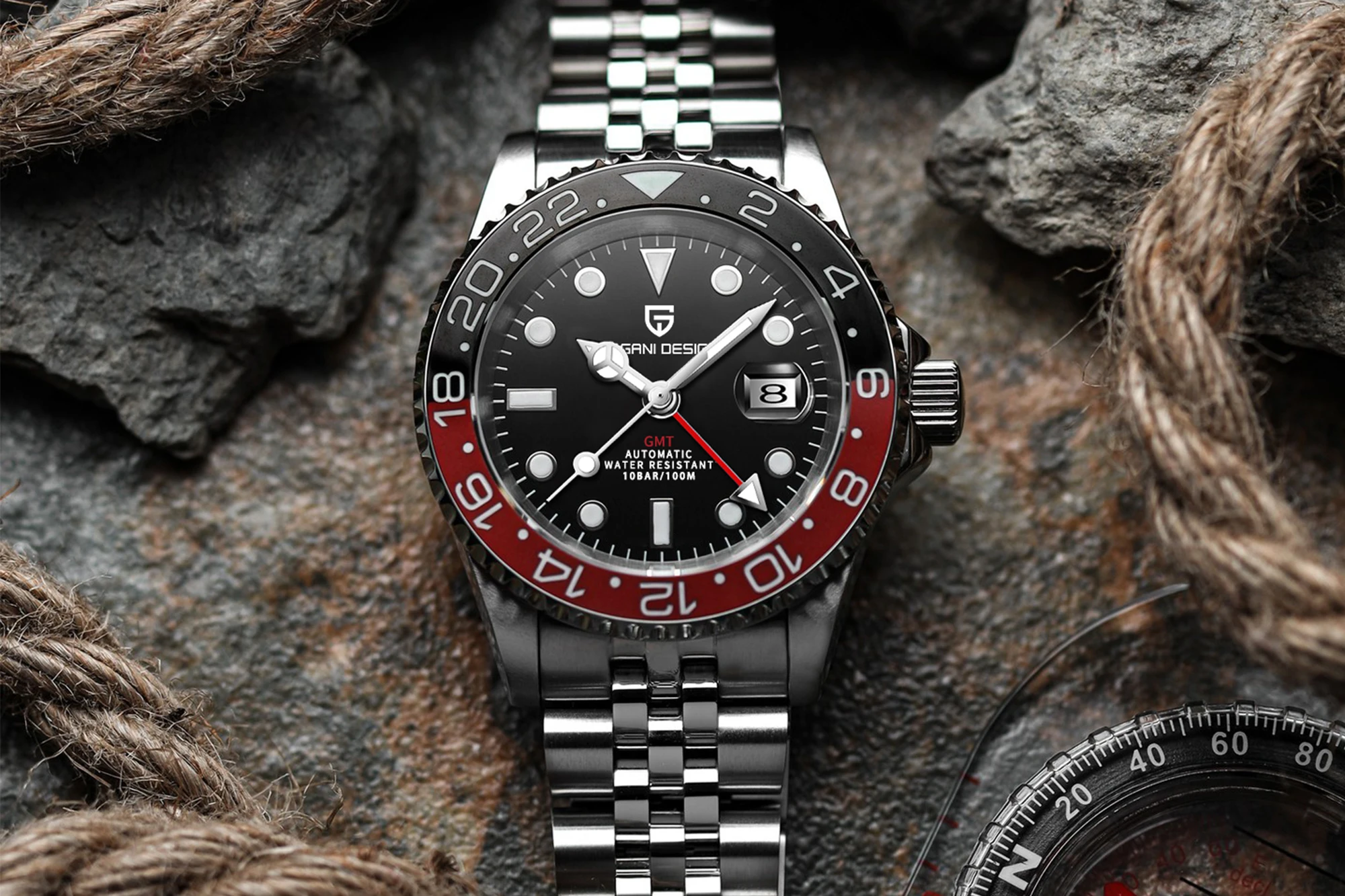 PAGANI DESIGN GMT Watches Men's Luxury Automatic Mechanical Wristwatch Sapphire Glass 40MM Stainless Steel Waterproof Watch PAGANI DESIGN GMT Watches Men's Luxury Automatic Mechanical Wristwatch Sapphire Glass 40MM Stainless Steel Waterproof Watch