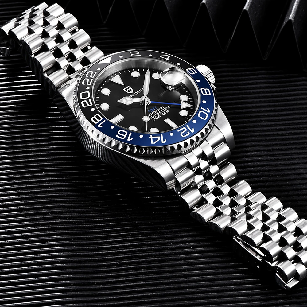 PAGANI DESIGN GMT Watches Men's Luxury Automatic Mechanical Wristwatch Sapphire Glass 40MM Stainless Steel Waterproof Watch PAGANI DESIGN GMT Watches Men's Luxury Automatic Mechanical Wristwatch Sapphire Glass 40MM Stainless Steel Waterproof Watch