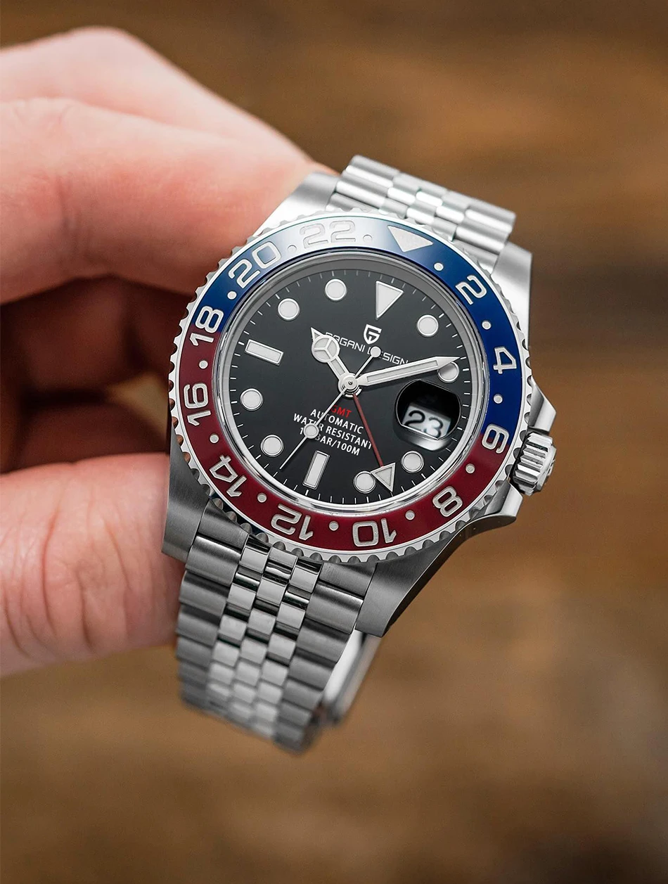 PAGANI DESIGN GMT Watches Men's Luxury Automatic Mechanical Wristwatch Sapphire Glass 40MM Stainless Steel Waterproof Watch PAGANI DESIGN GMT Watches Men's Luxury Automatic Mechanical Wristwatch Sapphire Glass 40MM Stainless Steel Waterproof Watch