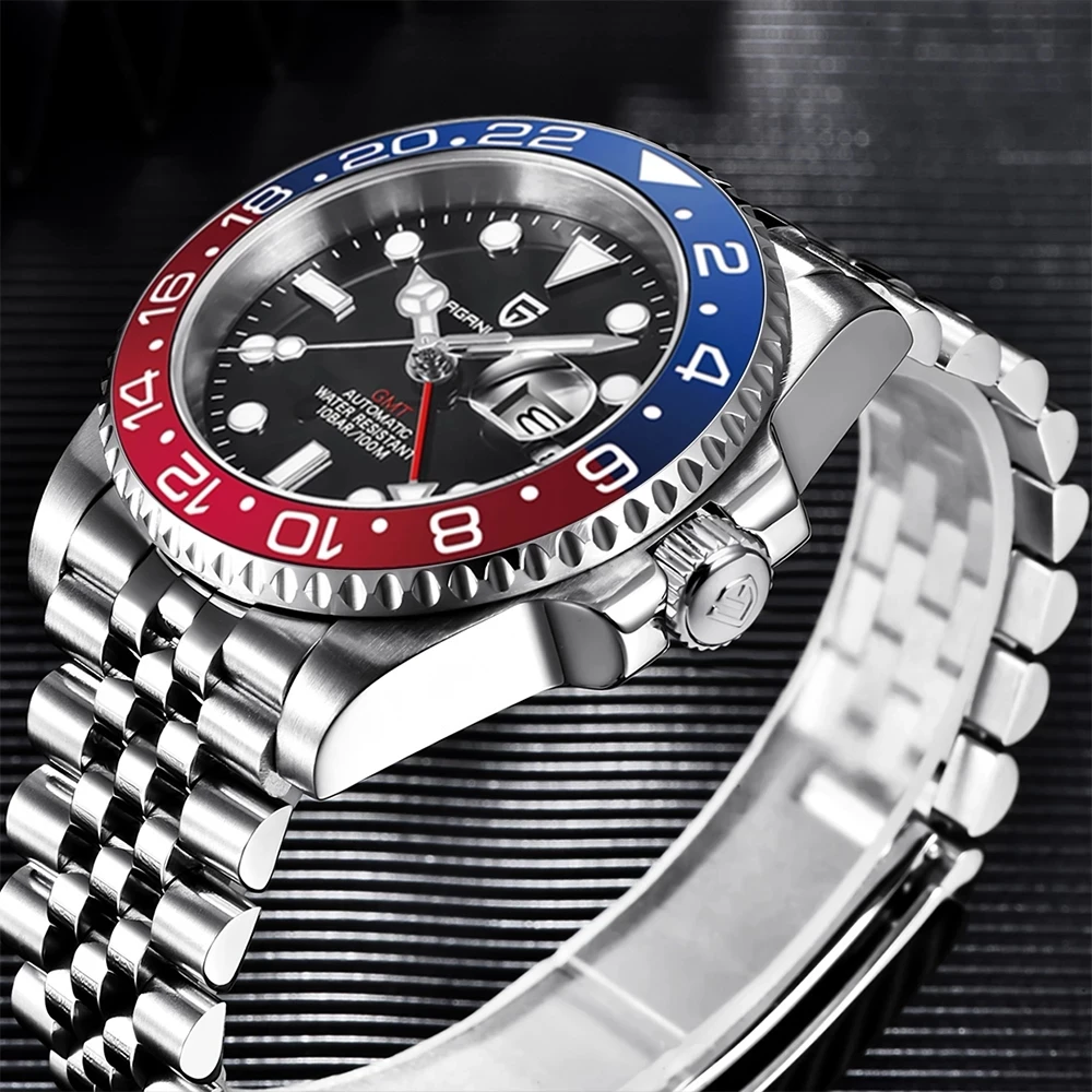 PAGANI DESIGN GMT Watches Men's Luxury Automatic Mechanical Wristwatch Sapphire Glass 40MM Stainless Steel Waterproof Watch PAGANI DESIGN GMT Watches Men's Luxury Automatic Mechanical Wristwatch Sapphire Glass 40MM Stainless Steel Waterproof Watch