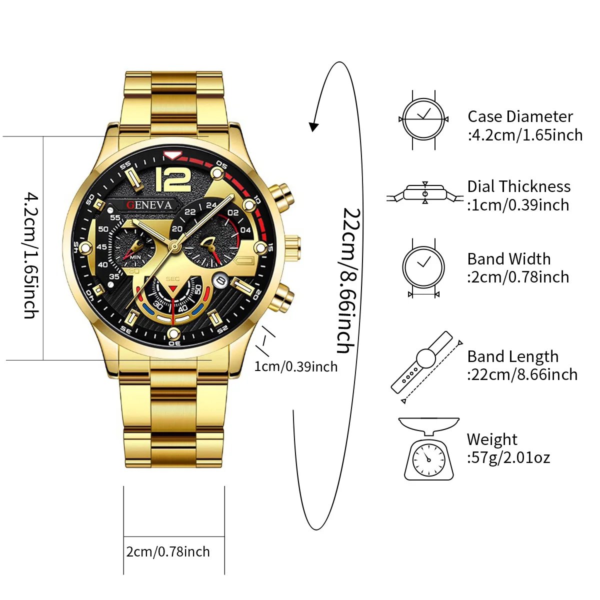 4PCS Men Business Watches Fashion Steel Band Analog Male's Quartz Watch Jewelry Set Relogio Masculino Clock Gift（Without Box）