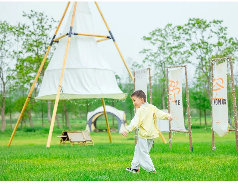 Lantern Safari Tent lamping Hotel Pyramid Sun High Quality Customizable Outdoor Camping Restaurant Pyramid Sunshade Canopy Party