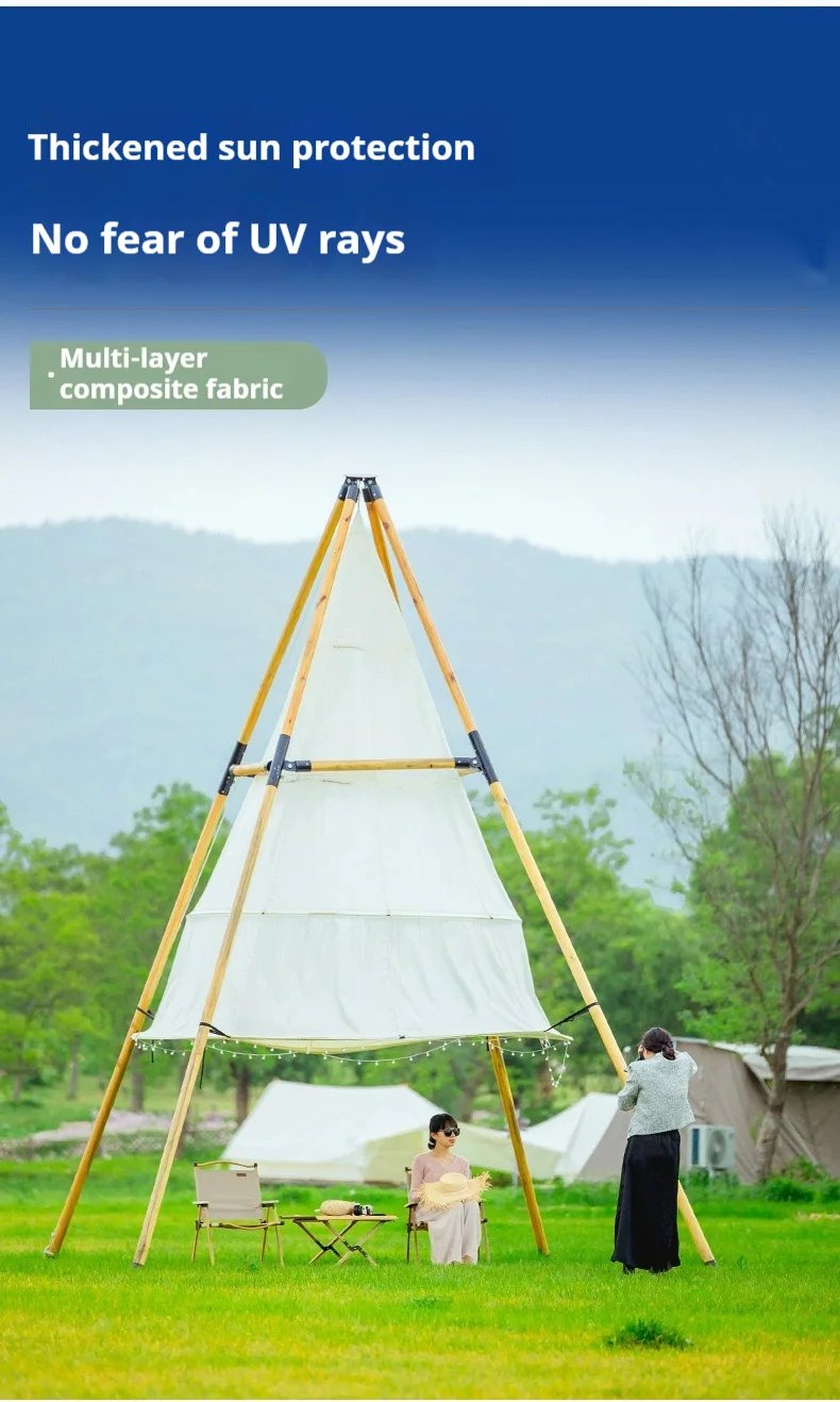 Lantern Safari Tent lamping Hotel Pyramid Sun High Quality Customizable Outdoor Camping Restaurant Pyramid Sunshade Canopy Party