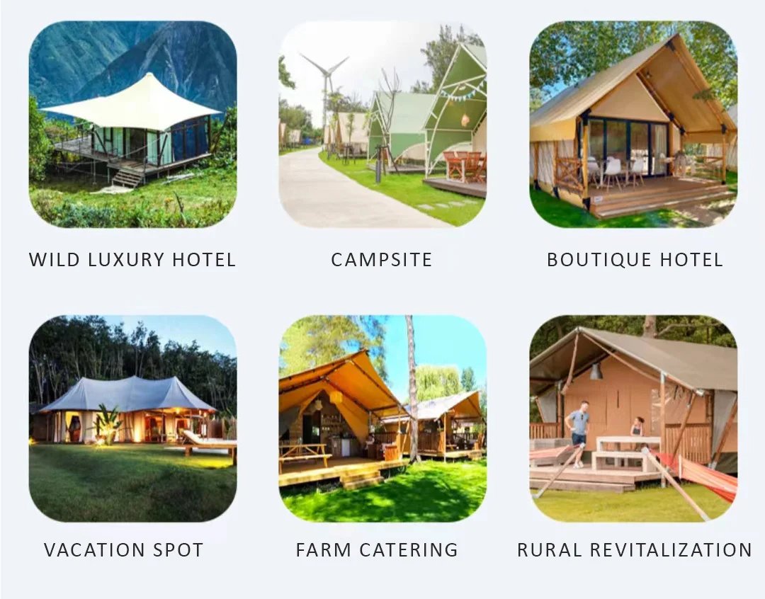 Lantern Safari Tent lamping Hotel Pyramid Sun High Quality Customizable Outdoor Camping Restaurant Pyramid Sunshade Canopy Party