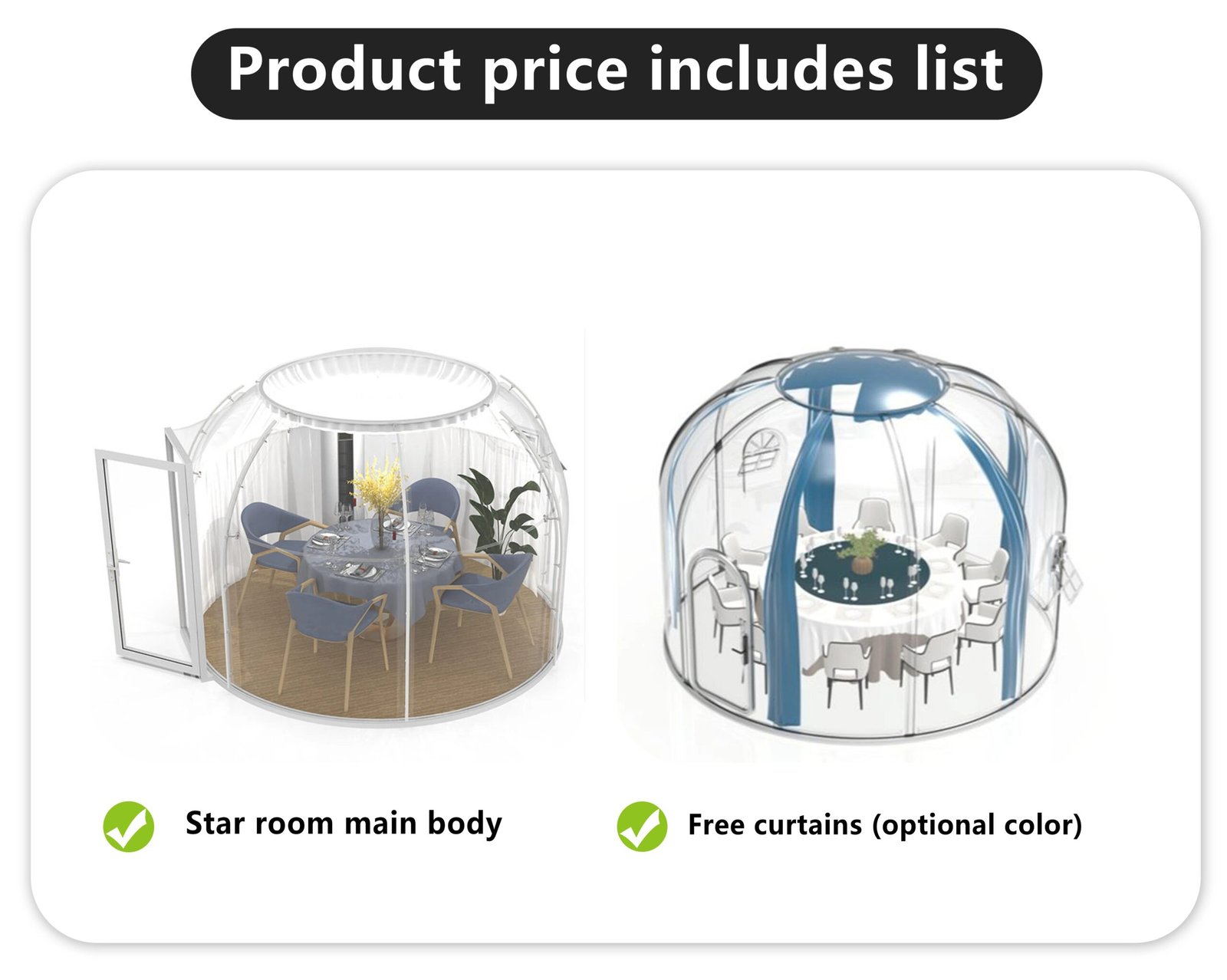 Transparent Tent PC Dome Tent Geodesic Lgloo Round Clear House Catering Cabin Hotel Resort Luxury Celebrating Events Tipi