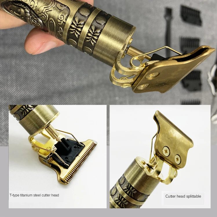 Hot Sale Vintage T9 Electric Cordless Hair Cutting Machine Professional Hair Barber Trimmer For Men Clipper Shaver Beard Lighter