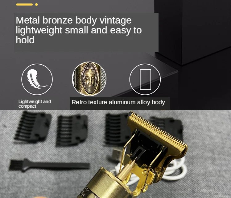 Hot Sale Vintage T9 Electric Cordless Hair Cutting Machine Professional Hair Barber Trimmer For Men Clipper Shaver Beard Lighter