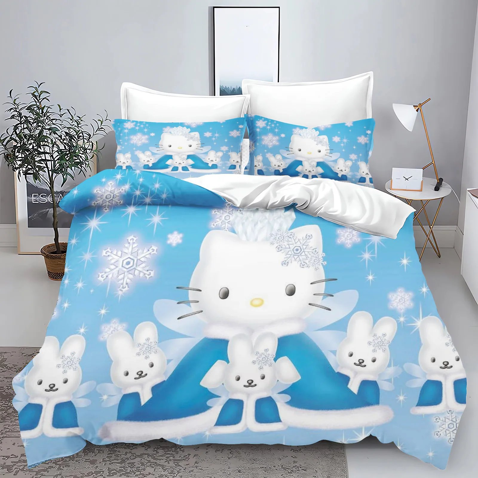Hello Kitty With Pillowcase Bedding Set Duvet Cover Comforter Sets Universal, Suitable For Children And Adults Home