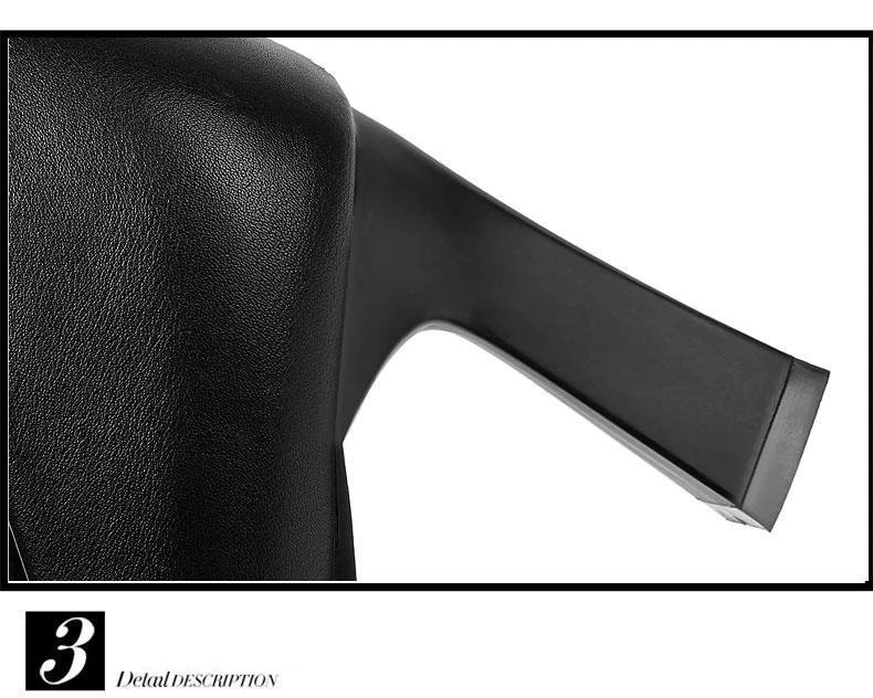 Soft PU Non-slip Single Shoe Work Shoes Women's Pumps Black Professional Interview High Heels Mid Heeled Work Leather Shoes