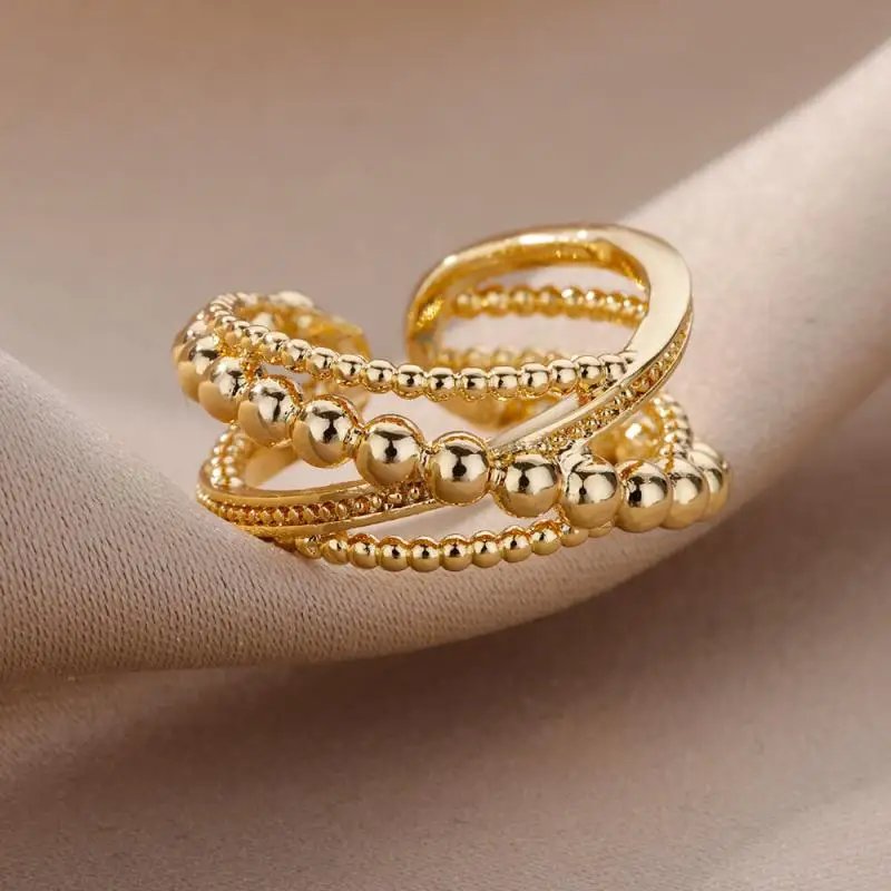 Stainless Steel Rings for Women Aesthetic Sunflower Gold Plated Wedding Couple Ring Jewelry Vintage Accessories Free Shipping