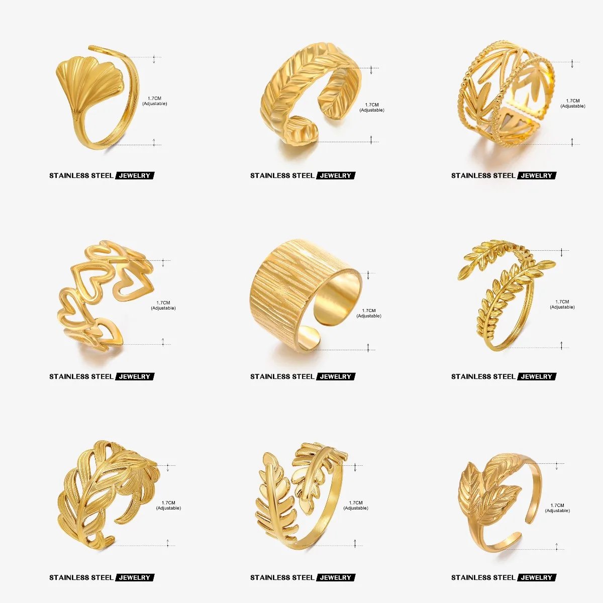 316L Stainless Steel Rings for Women Gold Color Rings Women's Ring Female Male Luxury Quality Jewelry Accessories Free Shipping