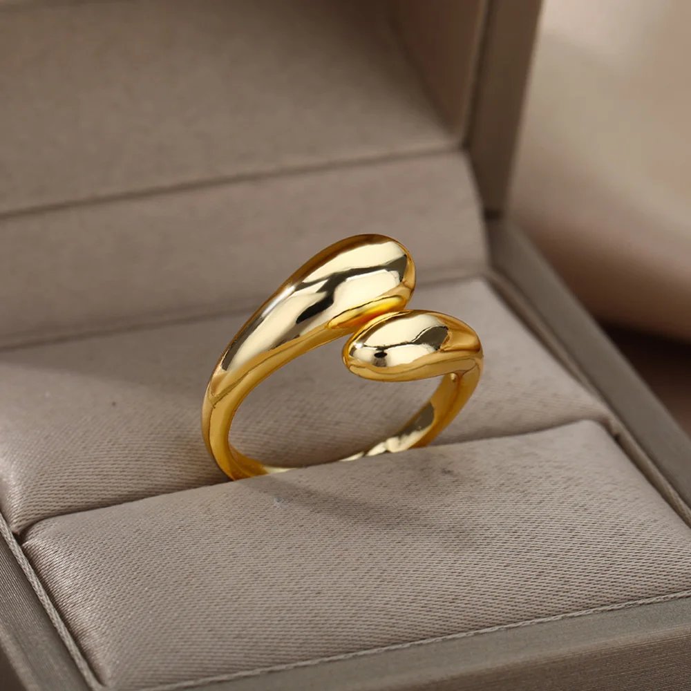 Stainless Steel Rings For Women Men Gold Color Engagement Wedding Party Ring Female Male Finger Jewelry Gift 2023 Free Shipping
