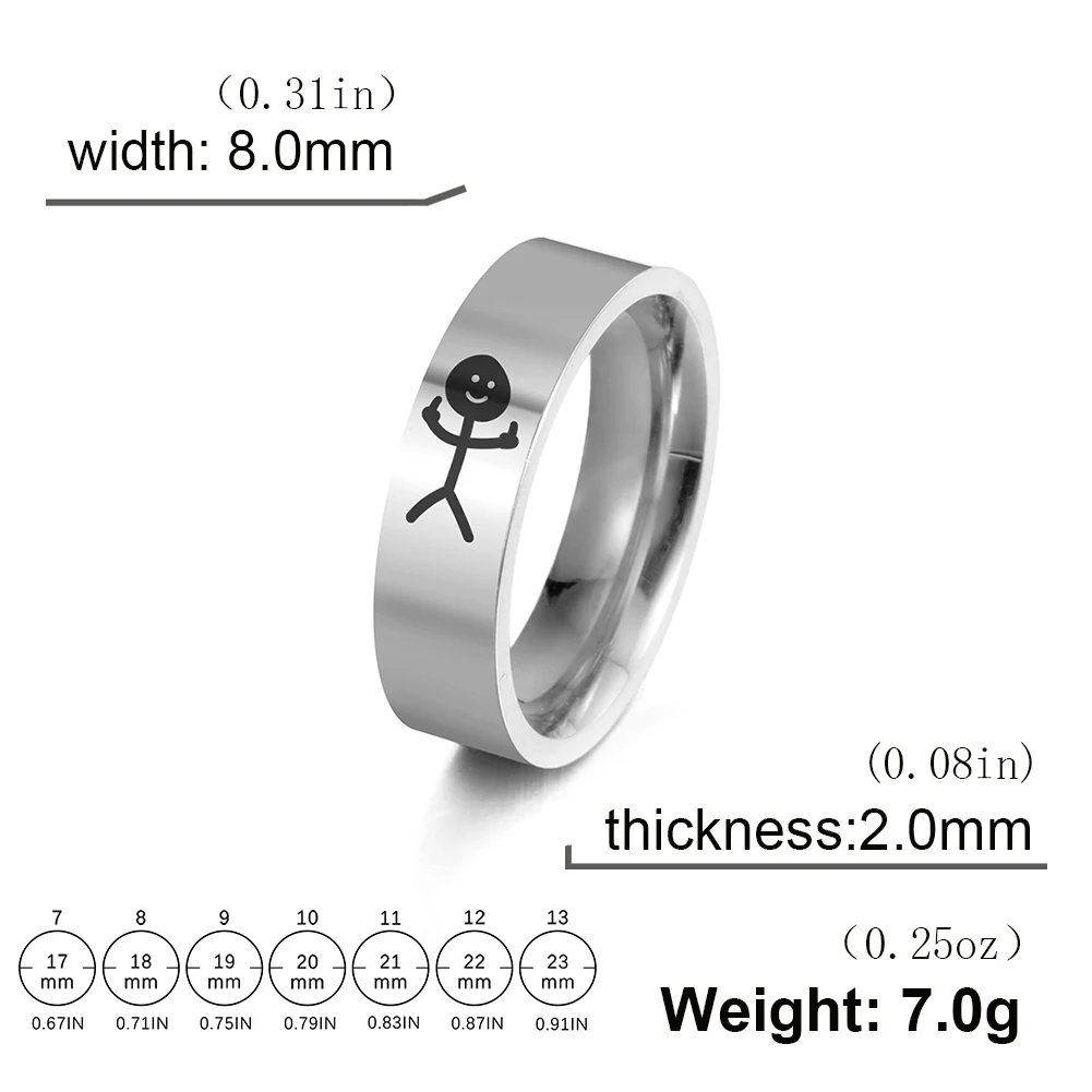 Dreamtimes Simple Trend Funny Middle Finger Stickman Ring Hip Hop Fuxk You Doodle Rings For Man Couple Party New Gifts Jewelry Dreamtimes Simple Trend Funny Middle Finger Stickman Ring Hip Hop Fuxk You Doodle Rings For Man Couple Party New Gifts Jewelry
