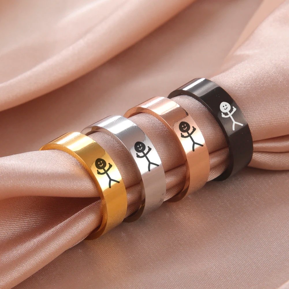 Dreamtimes Simple Trend Funny Middle Finger Stickman Ring Hip Hop Fuxk You Doodle Rings For Man Couple Party New Gifts Jewelry Dreamtimes Simple Trend Funny Middle Finger Stickman Ring Hip Hop Fuxk You Doodle Rings For Man Couple Party New Gifts Jewelry