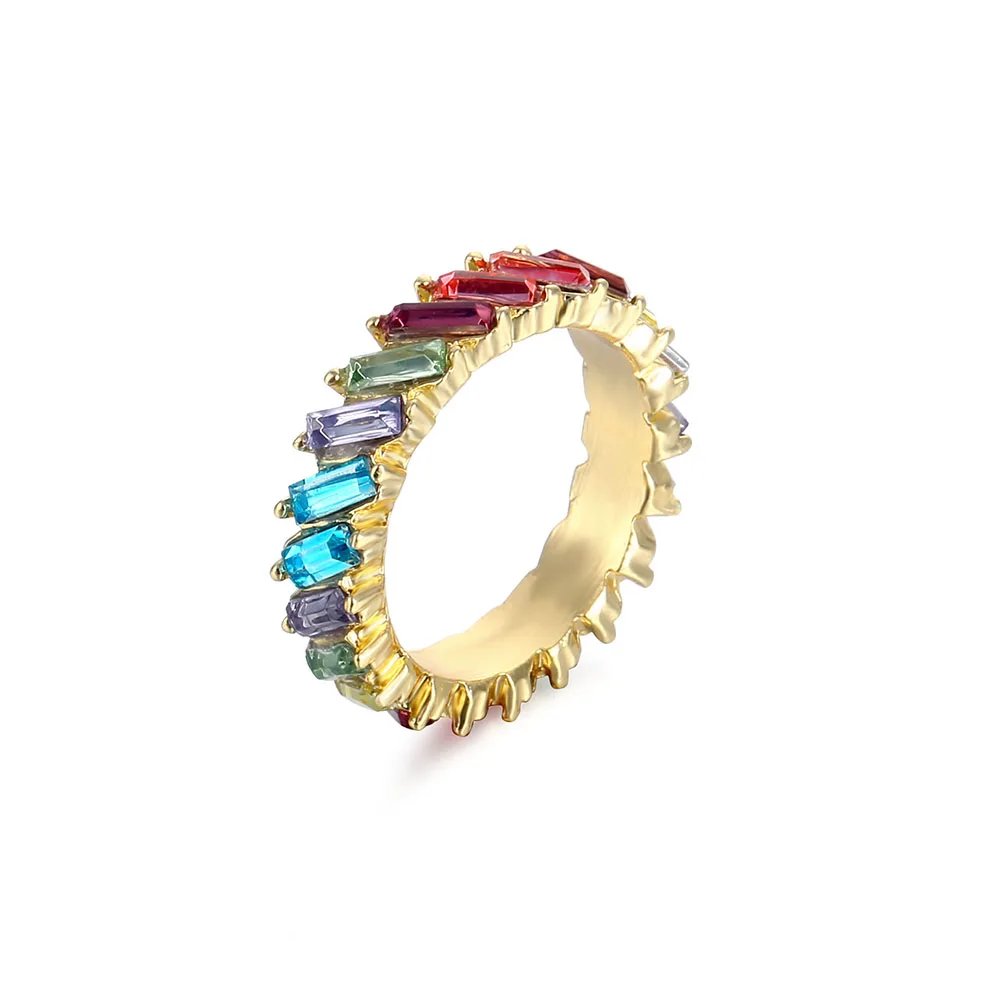 High Quality Rainbow Ring Cubic Engagement Ring for Women Eternity Colors Ring Females Jewelry Accessories Wholesale High Quality Rainbow Ring Cubic Engagement Ring for Women Eternity Colors Ring Females Jewelry Accessories Wholesale