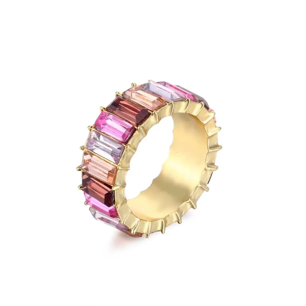 High Quality Rainbow Ring Cubic Engagement Ring for Women Eternity Colors Ring Females Jewelry Accessories Wholesale High Quality Rainbow Ring Cubic Engagement Ring for Women Eternity Colors Ring Females Jewelry Accessories Wholesale