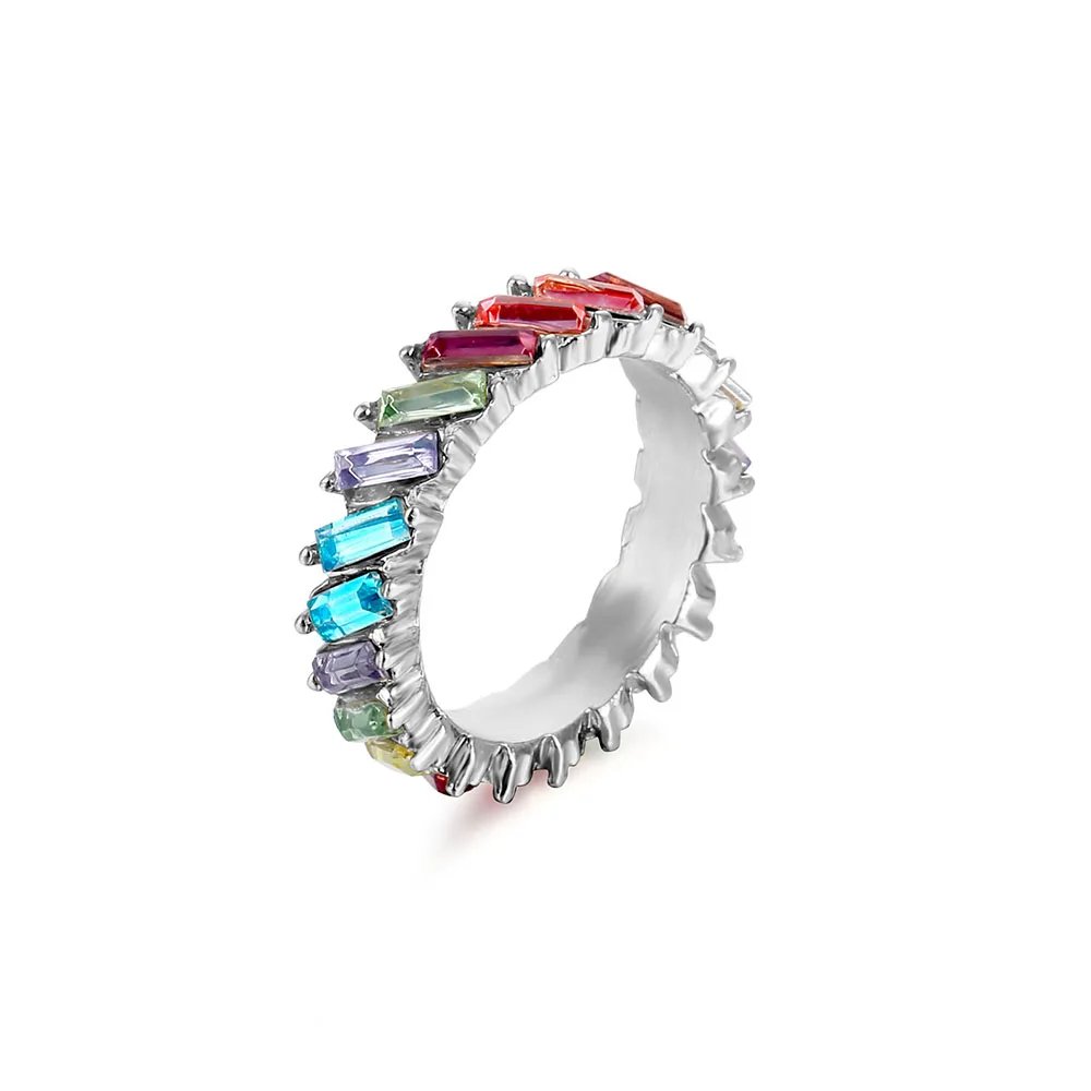 High Quality Rainbow Ring Cubic Engagement Ring for Women Eternity Colors Ring Females Jewelry Accessories Wholesale High Quality Rainbow Ring Cubic Engagement Ring for Women Eternity Colors Ring Females Jewelry Accessories Wholesale