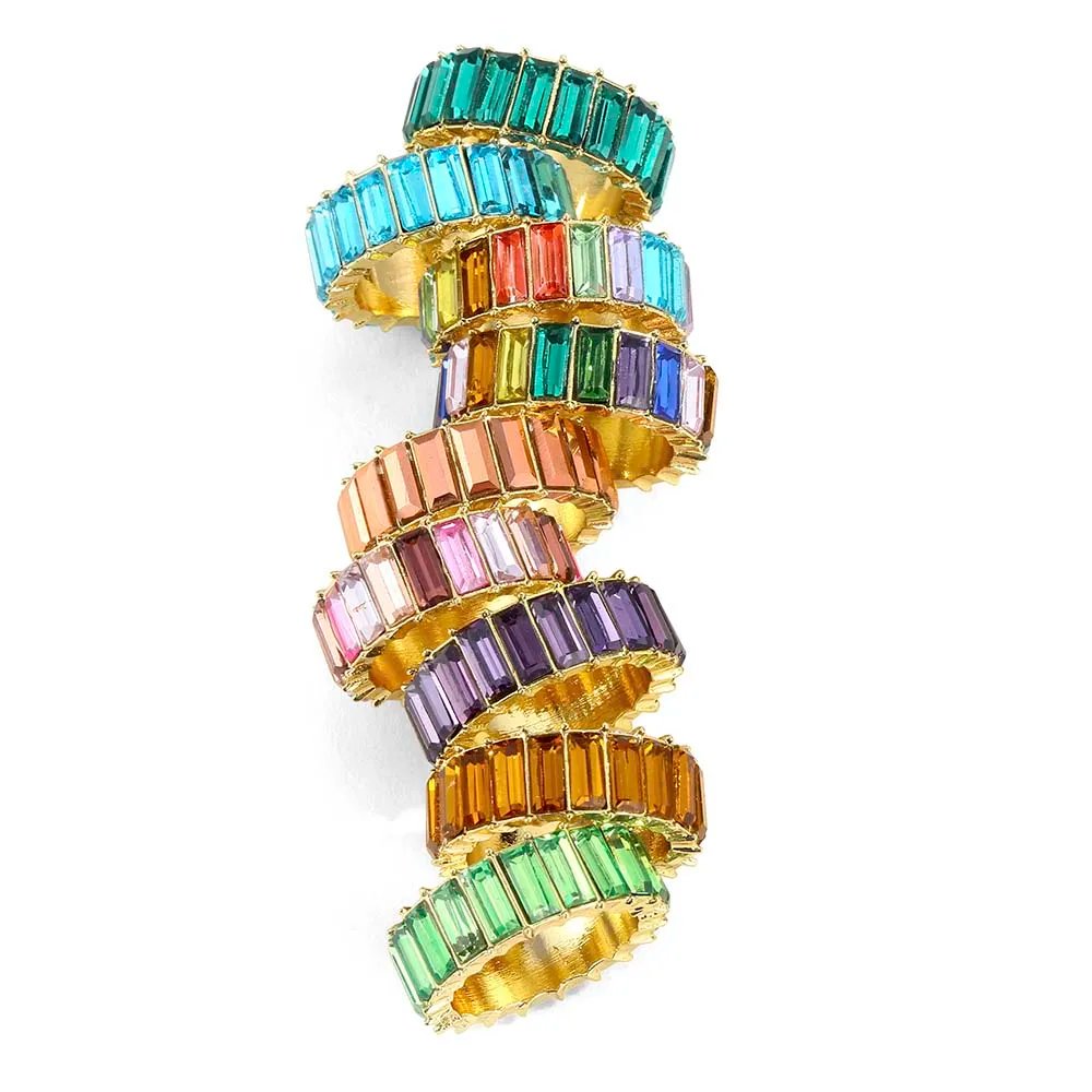 High Quality Rainbow Ring Cubic Engagement Ring for Women Eternity Colors Ring Females Jewelry Accessories Wholesale High Quality Rainbow Ring Cubic Engagement Ring for Women Eternity Colors Ring Females Jewelry Accessories Wholesale
