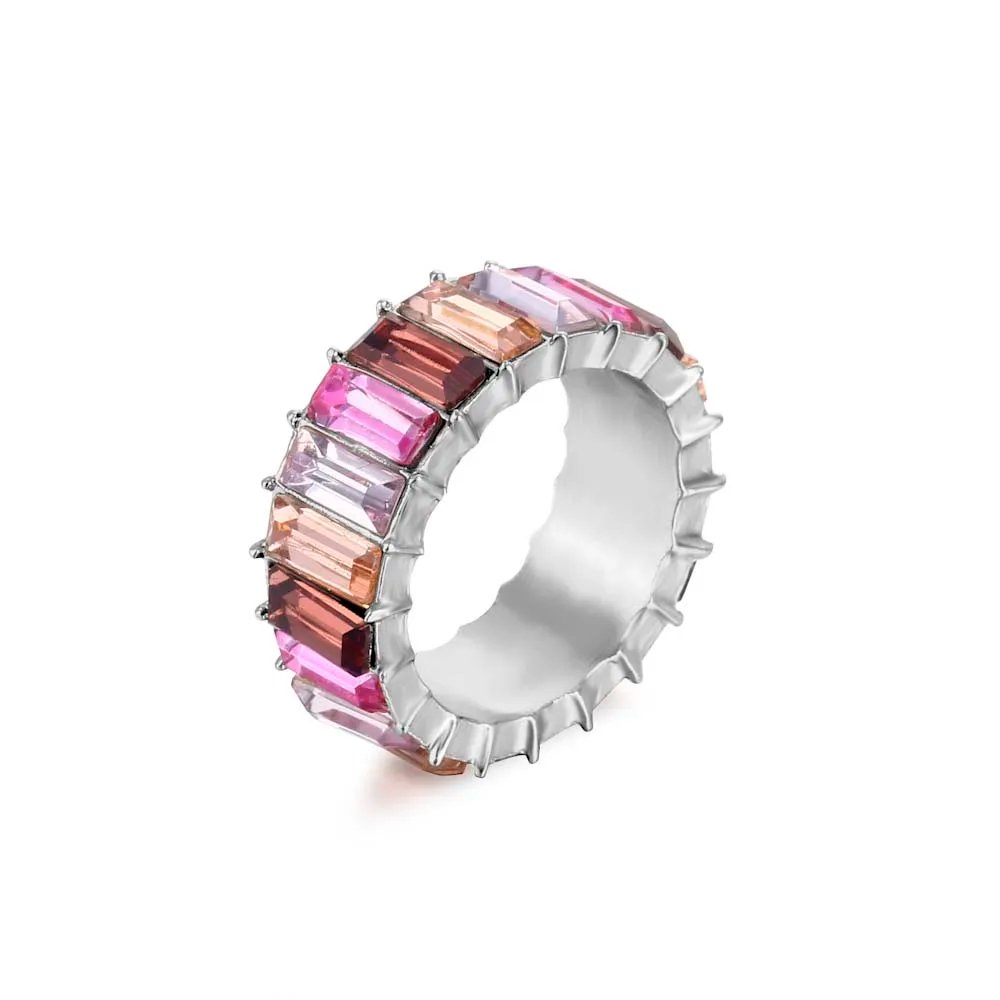 High Quality Rainbow Ring Cubic Engagement Ring for Women Eternity Colors Ring Females Jewelry Accessories Wholesale High Quality Rainbow Ring Cubic Engagement Ring for Women Eternity Colors Ring Females Jewelry Accessories Wholesale