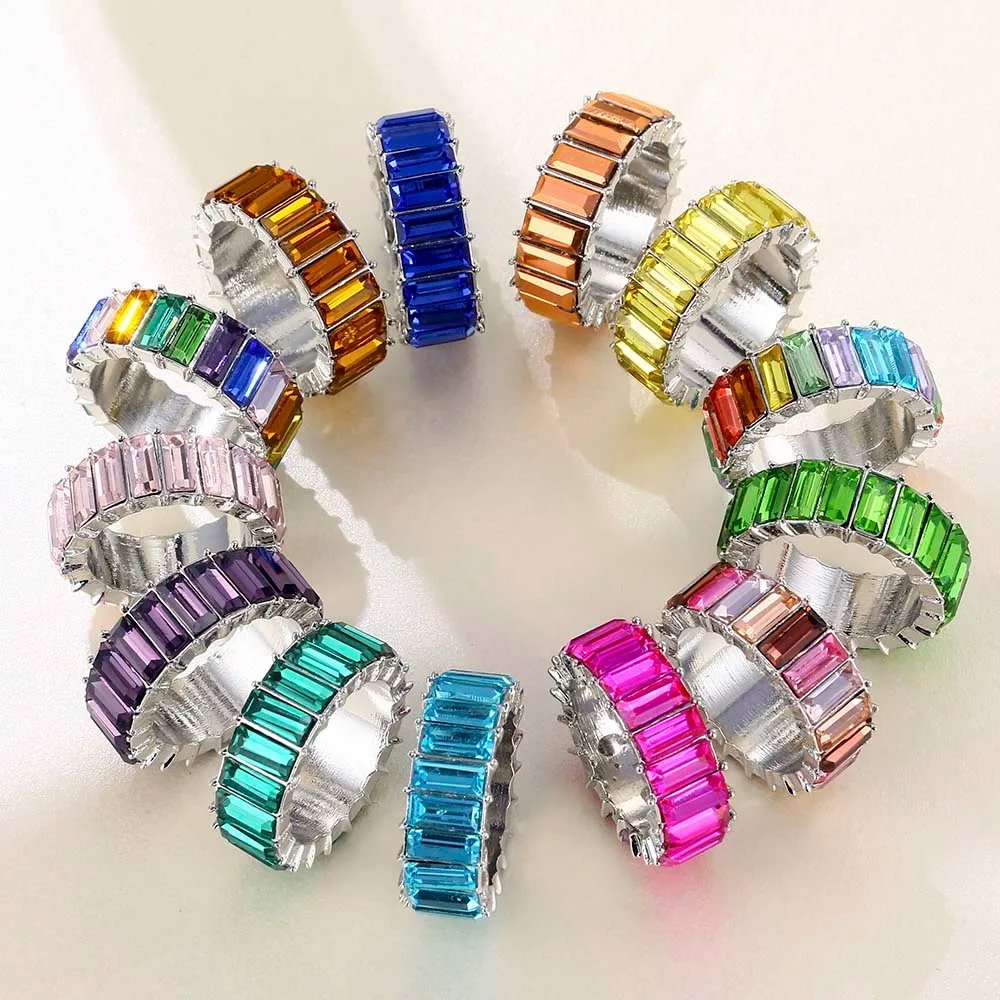 High Quality Rainbow Ring Cubic Engagement Ring for Women Eternity Colors Ring Females Jewelry Accessories Wholesale High Quality Rainbow Ring Cubic Engagement Ring for Women Eternity Colors Ring Females Jewelry Accessories Wholesale