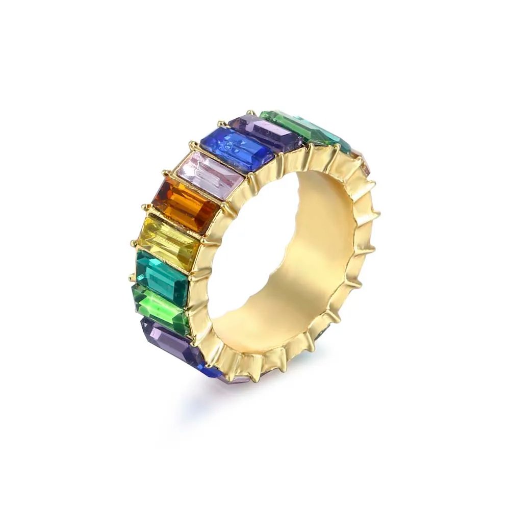High Quality Rainbow Ring Cubic Engagement Ring for Women Eternity Colors Ring Females Jewelry Accessories Wholesale High Quality Rainbow Ring Cubic Engagement Ring for Women Eternity Colors Ring Females Jewelry Accessories Wholesale