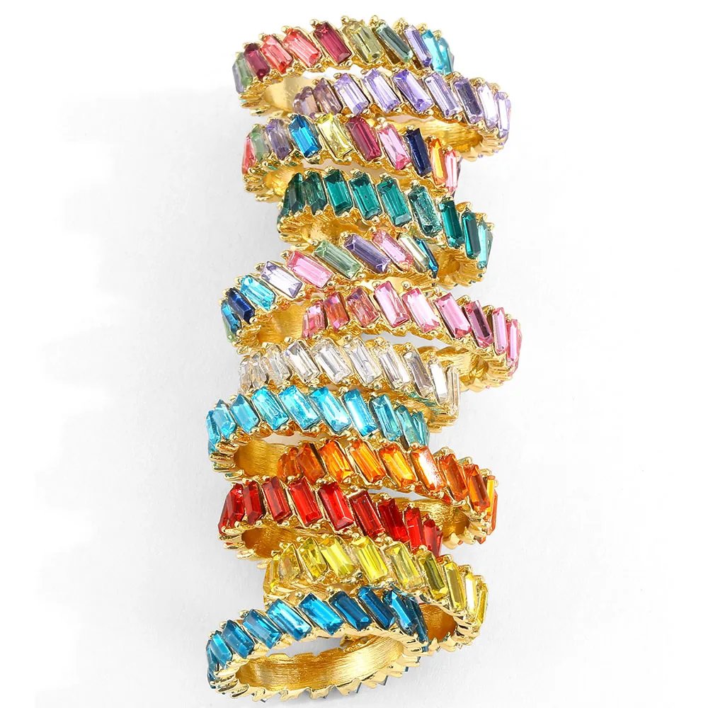 High Quality Rainbow Ring Cubic Engagement Ring for Women Eternity Colors Ring Females Jewelry Accessories Wholesale High Quality Rainbow Ring Cubic Engagement Ring for Women Eternity Colors Ring Females Jewelry Accessories Wholesale