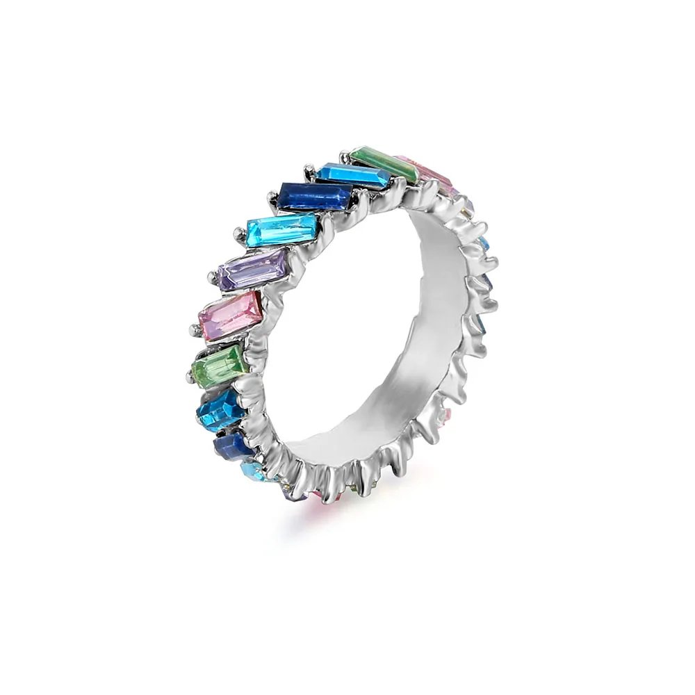 High Quality Rainbow Ring Cubic Engagement Ring for Women Eternity Colors Ring Females Jewelry Accessories Wholesale High Quality Rainbow Ring Cubic Engagement Ring for Women Eternity Colors Ring Females Jewelry Accessories Wholesale