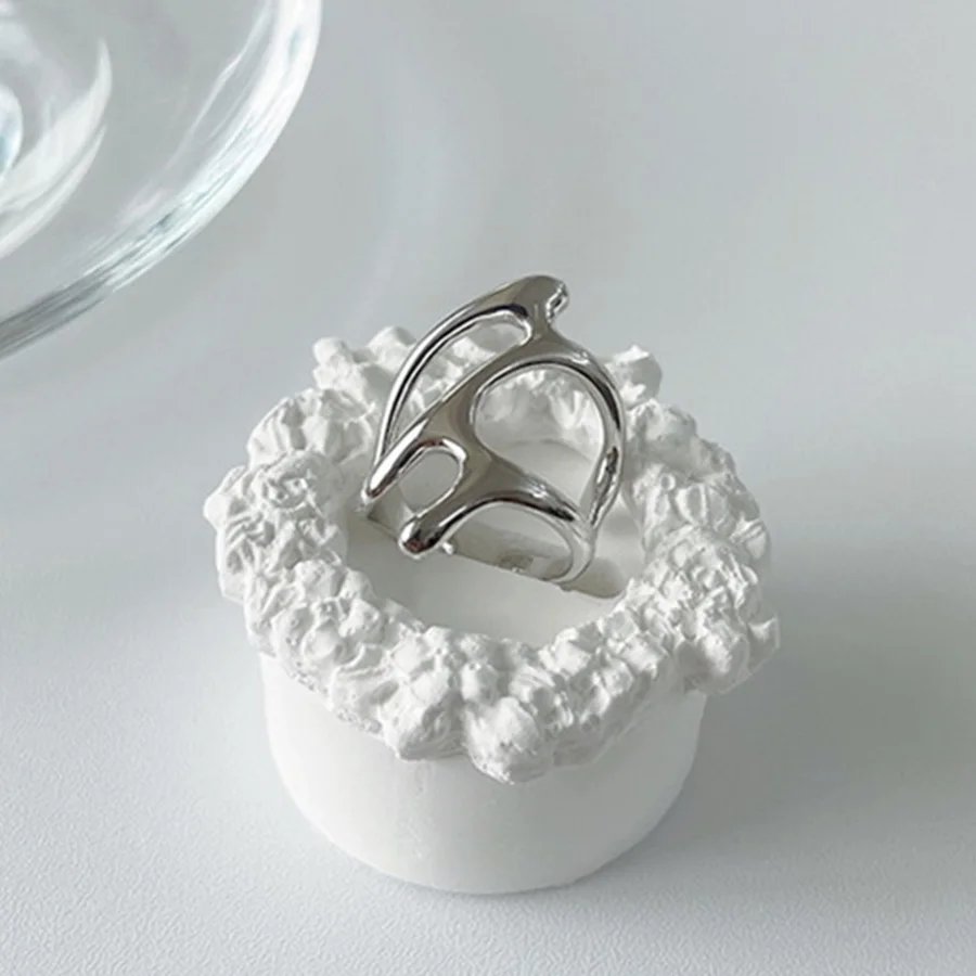 Punk Geometric Irregular Liquid Lava Waterdrop Shaped Open Rings For Women Vintage Silver Color Metal Rings Personality Jewelry Punk Geometric Irregular Liquid Lava Waterdrop Shaped Open Rings For Women Vintage Silver Color Metal Rings Personality Jewelry