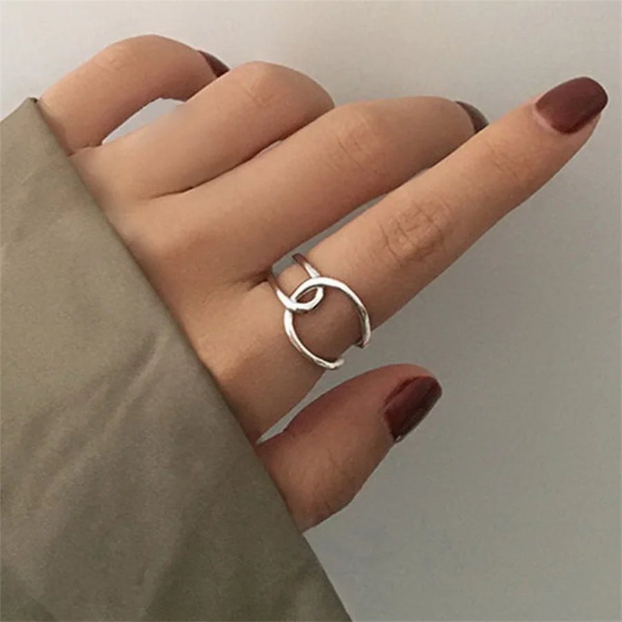 Punk Geometric Irregular Liquid Lava Waterdrop Shaped Open Rings For Women Vintage Silver Color Metal Rings Personality Jewelry Punk Geometric Irregular Liquid Lava Waterdrop Shaped Open Rings For Women Vintage Silver Color Metal Rings Personality Jewelry