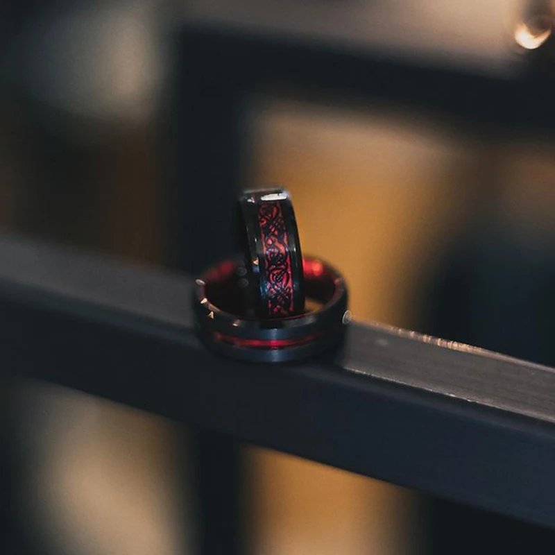 Fashion Men&rsquo;s Silver Color Black Stainless Steel Ring Groove Multi-Faceted Ring For Men Women Engagement Ring Anniversary Gifts