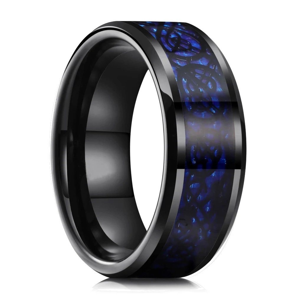 Fashion Men&rsquo;s Silver Color Black Stainless Steel Ring Groove Multi-Faceted Ring For Men Women Engagement Ring Anniversary Gifts